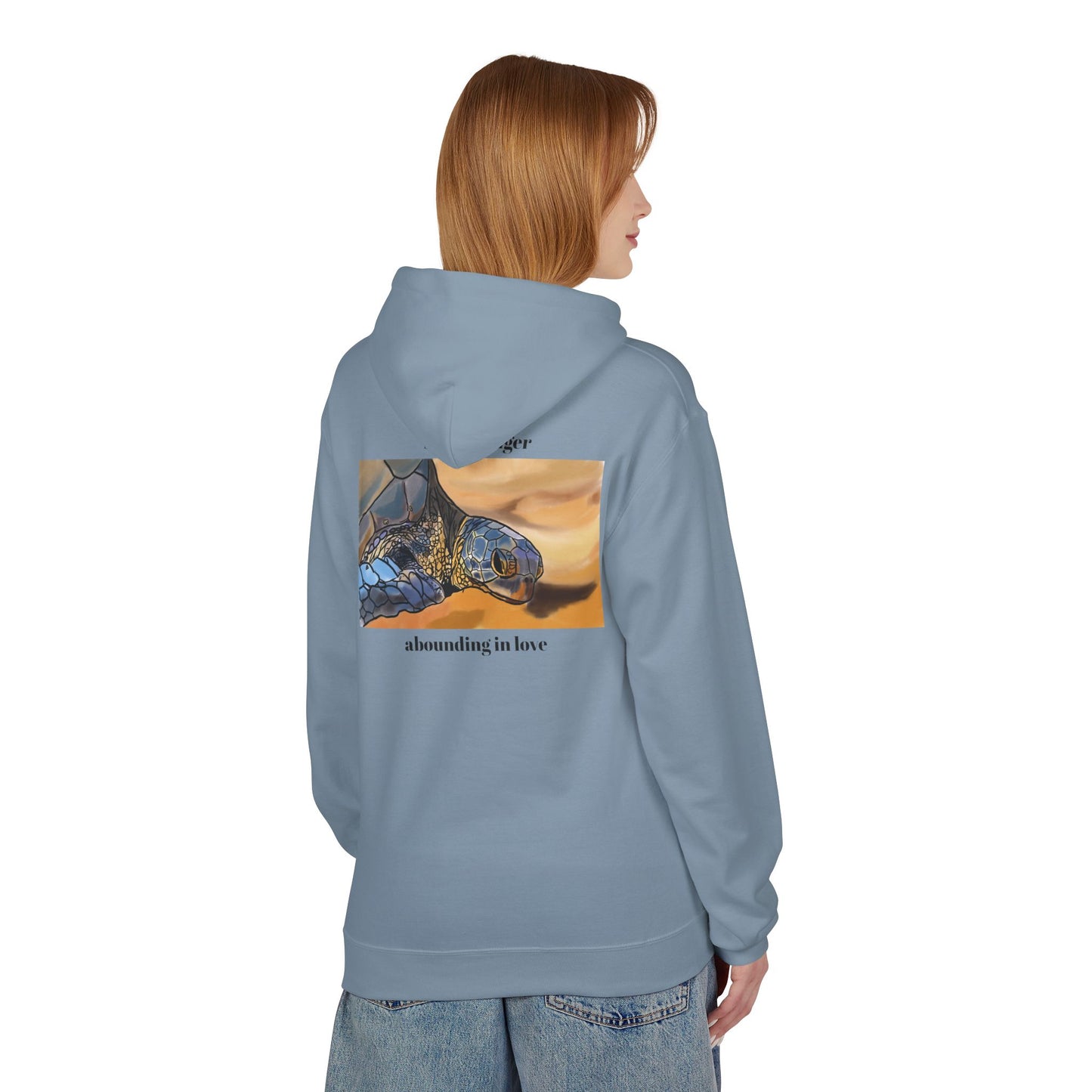 Abounding in Love Turtle Hoodie, Honu, Slow to Anger Unisex Sweatshirt Christian Religious Bible Verse Tee, Inspirational Jumper, Gift