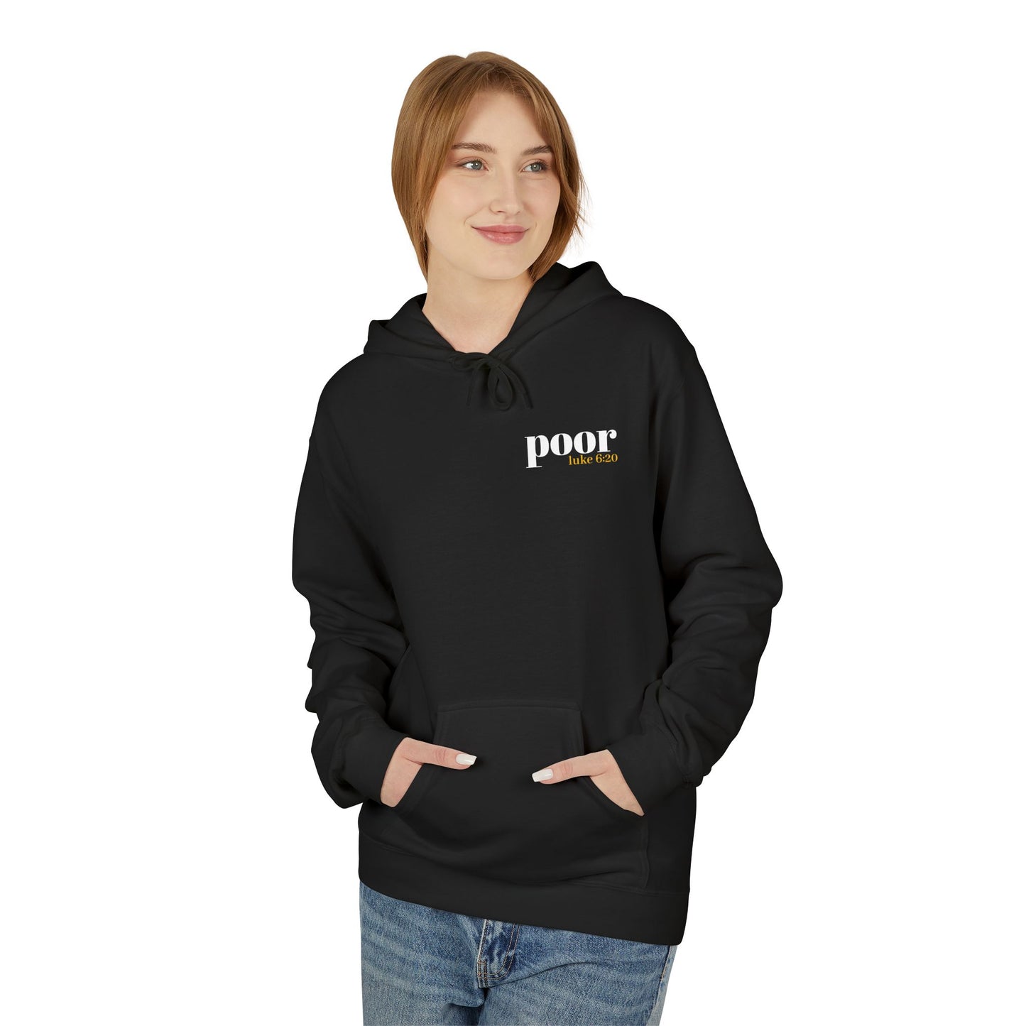 Poor Hoodie Jesus Sermon on the Mount Minimalist Unisex Hoodie, Religious Soft Fleece Sweatshirt, Christian Graphic Pullover, Religious