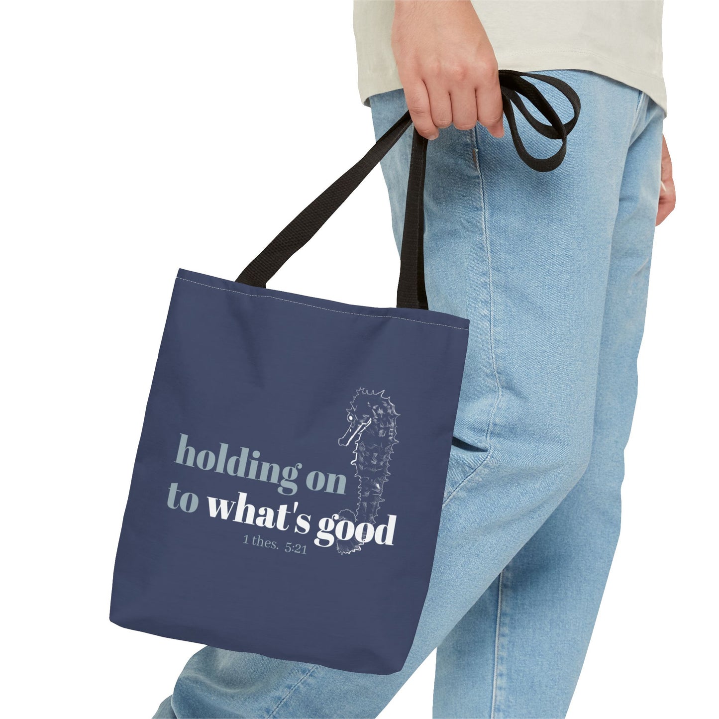 Seahorse Tote Bag - Christian Scripture Bible Verse Bag