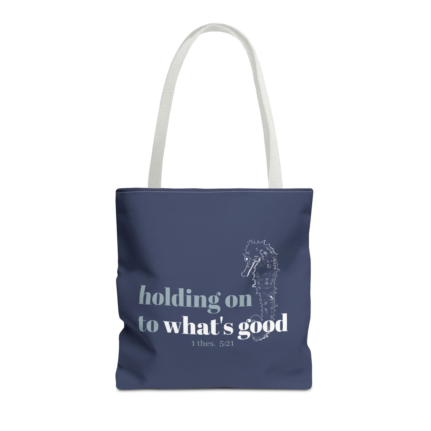 Seahorse Tote Bag - Christian Scripture Bible Verse Bag