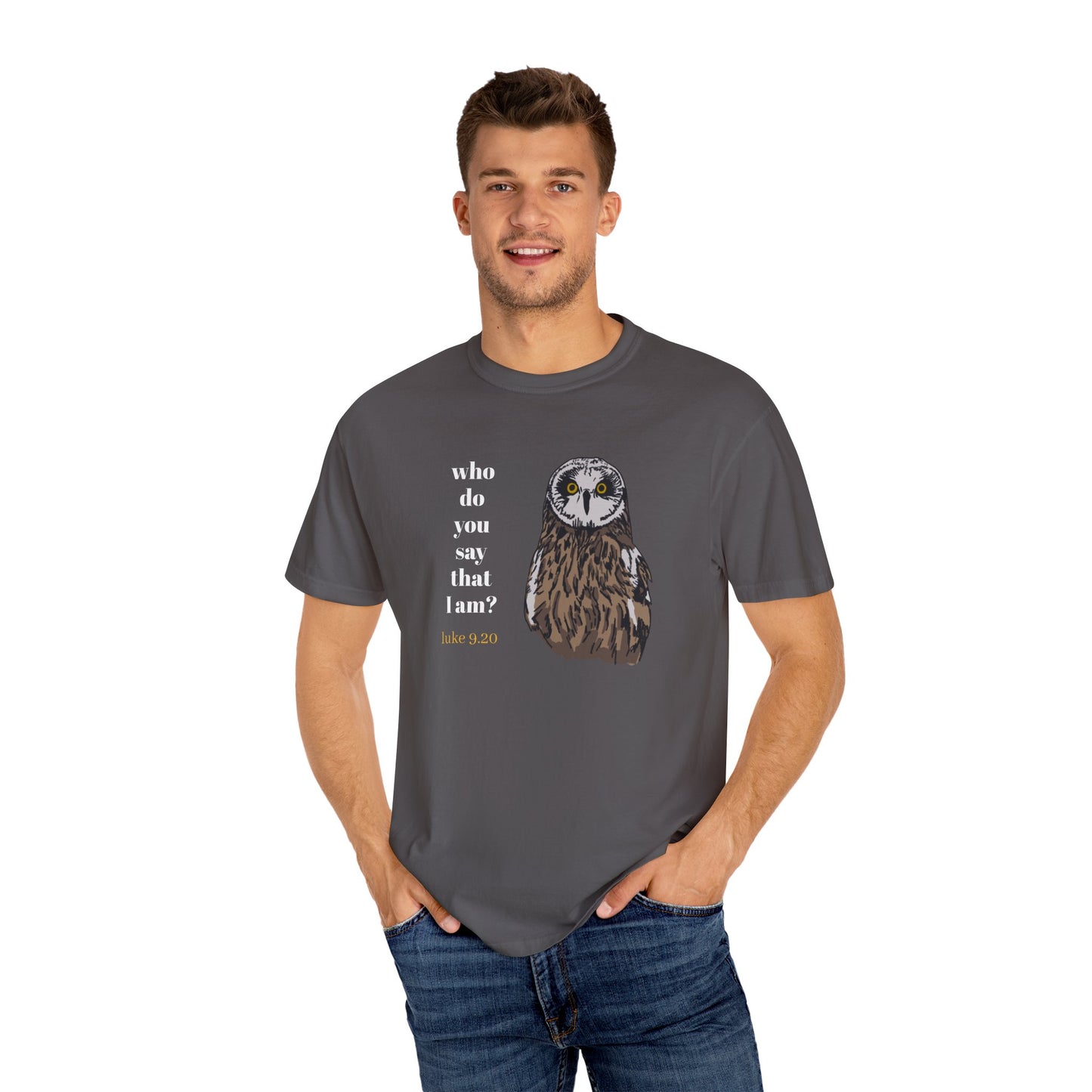 Pueo Who Do You Say That I Am - Owl T-shirt, Hawaiian Barn Owl Bird, Christian Faith Gift, Vintage Style Top, Religious Graphic Apparel