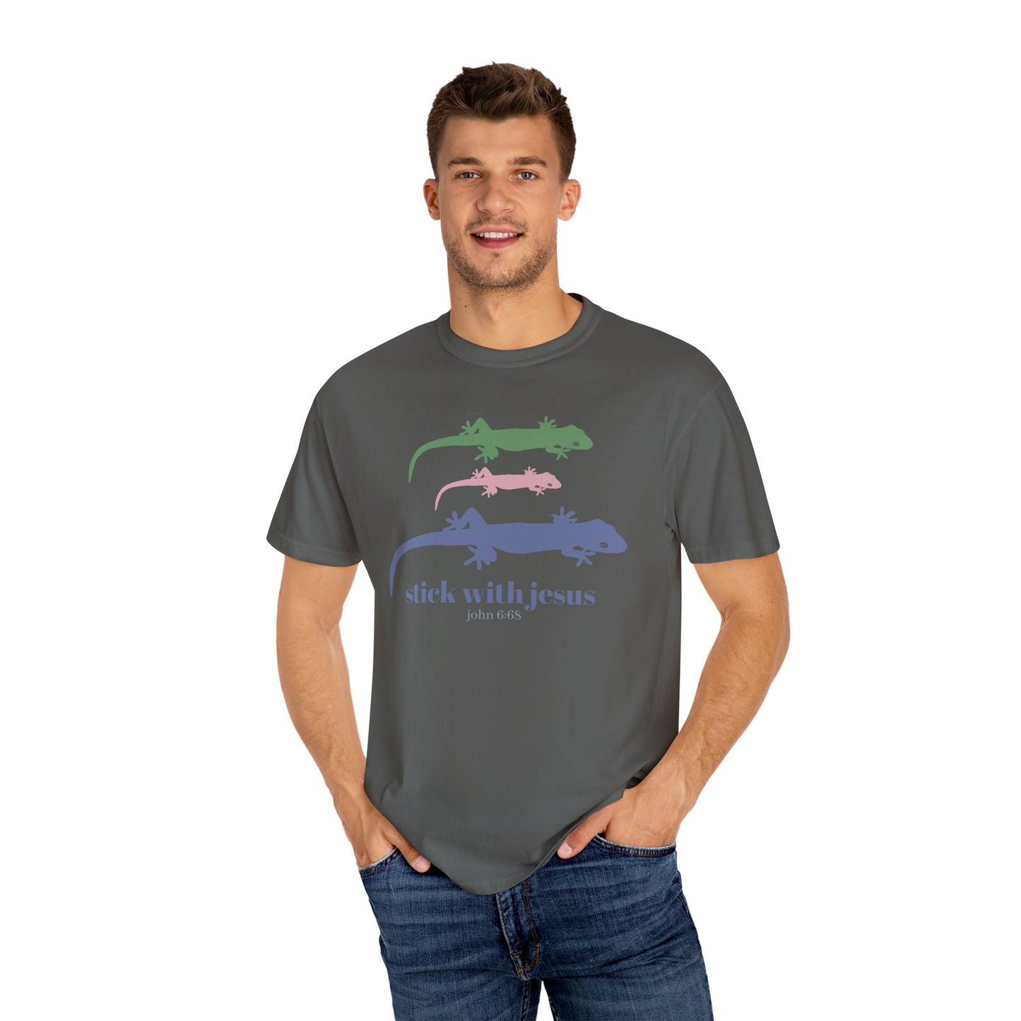 Gecko T-shirt Stick With Jesus