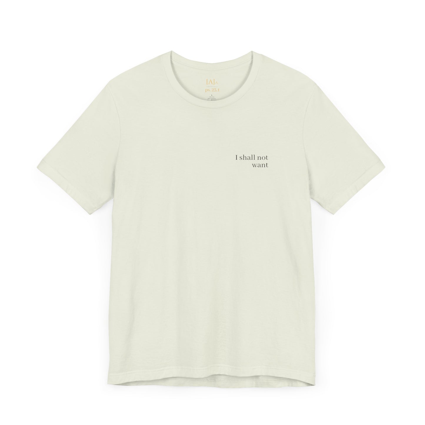 Minimalist Inspirational Tee - I Shall Not Want, I Have Everything I Need, Psalm 23:1 Motivational Shirt, Self-Love Gift, Everyday Style