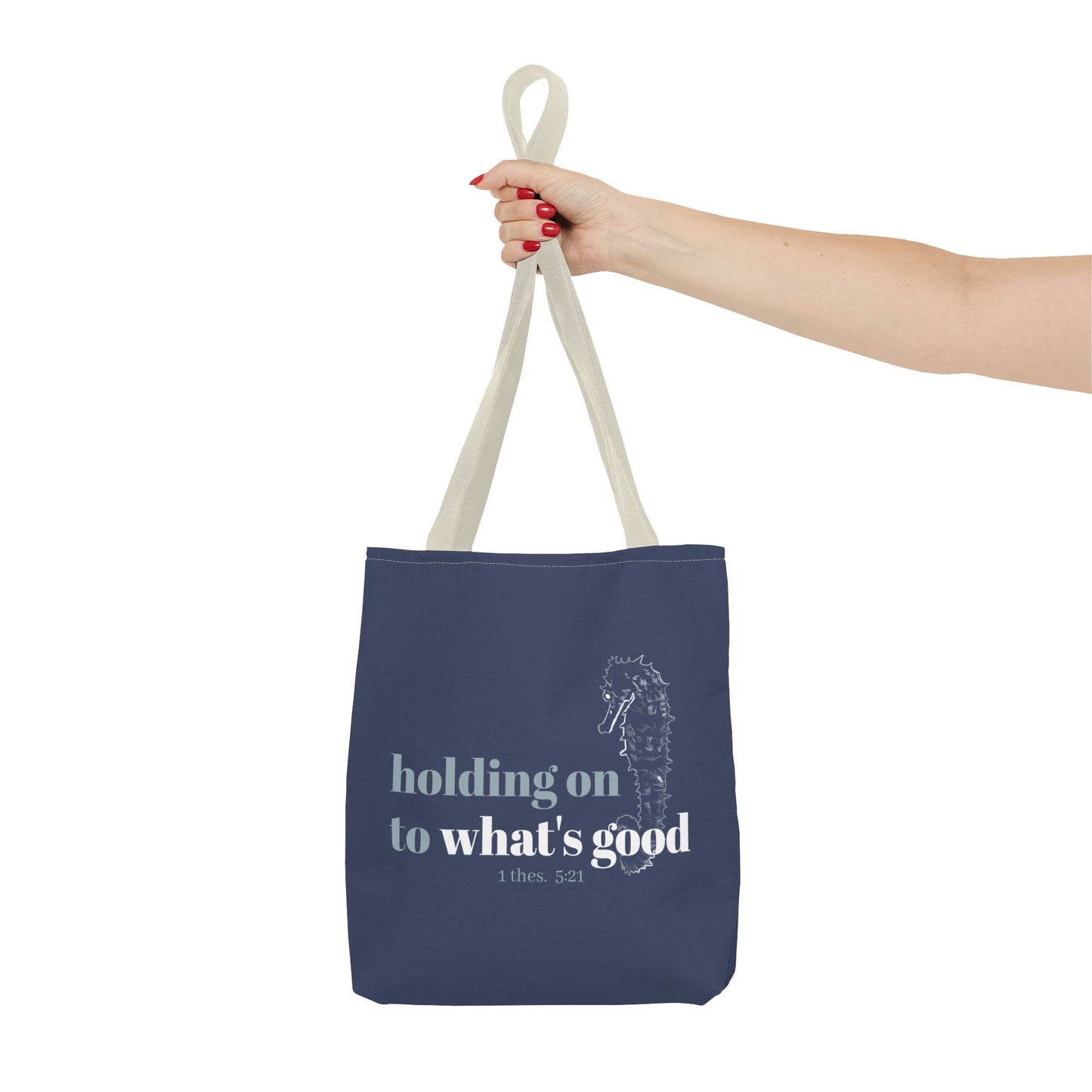 Seahorse Tote Bag - Christian Scripture Bible Verse Bag