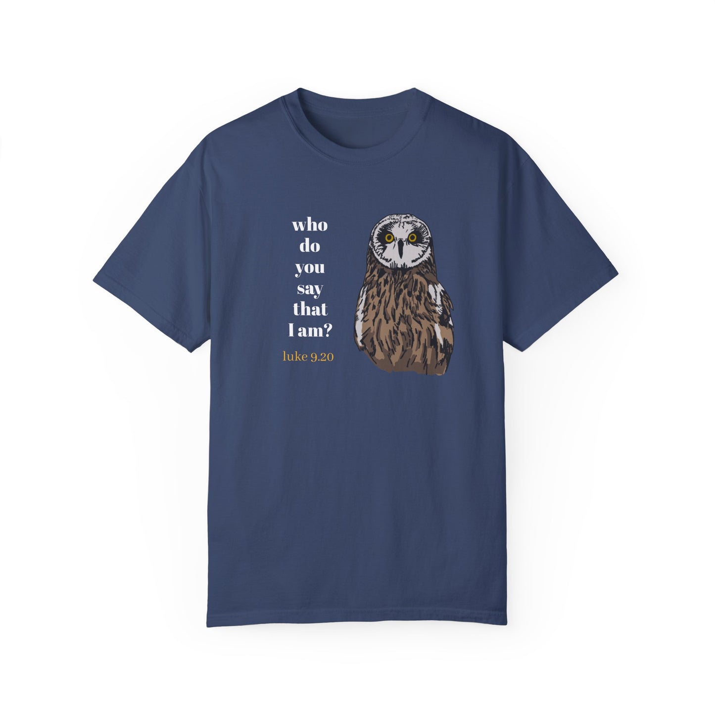 Pueo Who Do You Say That I Am - Owl T-shirt, Hawaiian Barn Owl Bird, Christian Faith Gift, Vintage Style Top, Religious Graphic Apparel