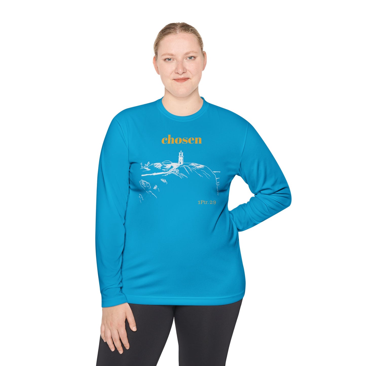 Chosen Lighthouse Longsleeve, Christian Shirt, Light of Faith Unisex Tee, 1 Peter 2:9 Verse Shirt, Comfort Layering Top, Religious Tee