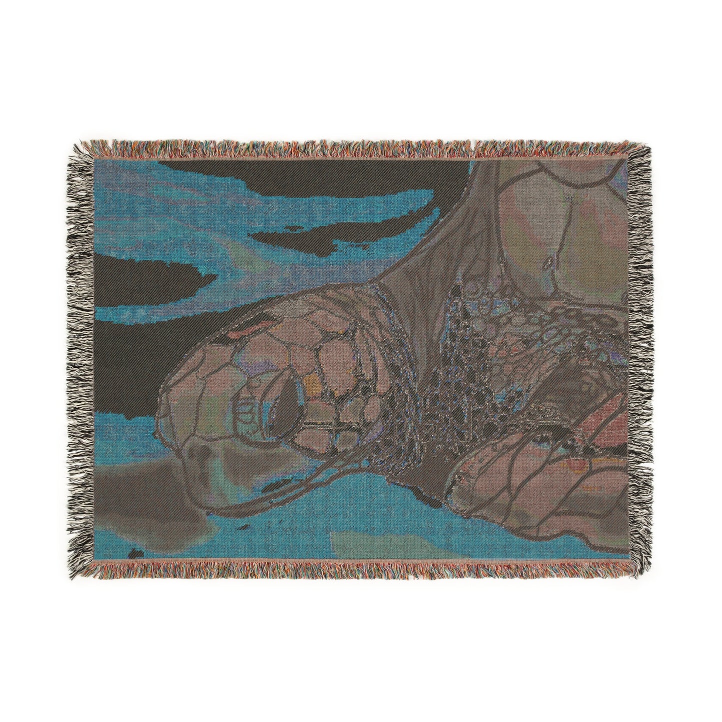 Cozy Turtle Woven Blanket, Ocean Lover Gift, Home Decor, Beach House Accessory, Snuggle up, Nature-Inspired Decor