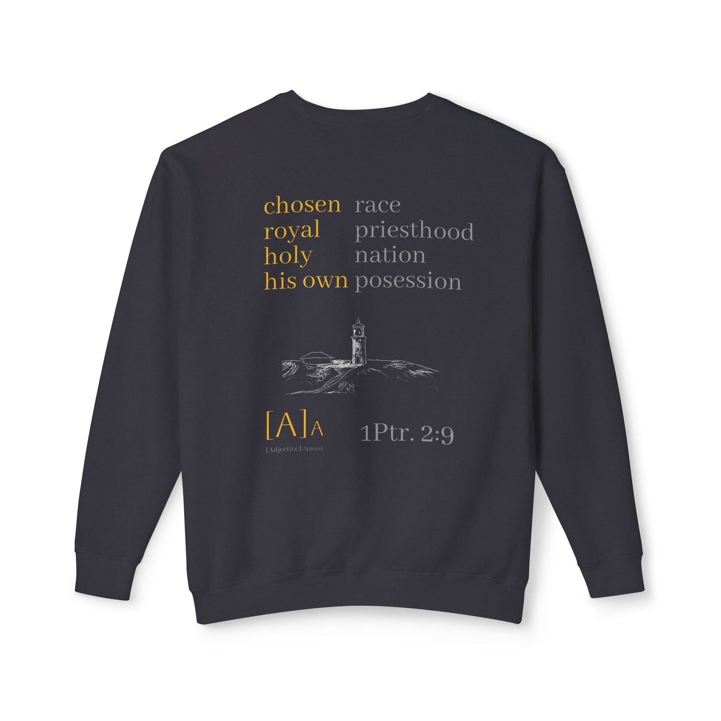 Lighthouse Christian Sweatshirt, Comfort Colors 1466, Unisex Crewneck, 1 Peter 2:9, Kauai Scripture, Lightweight, Cozy Jumper, Religious