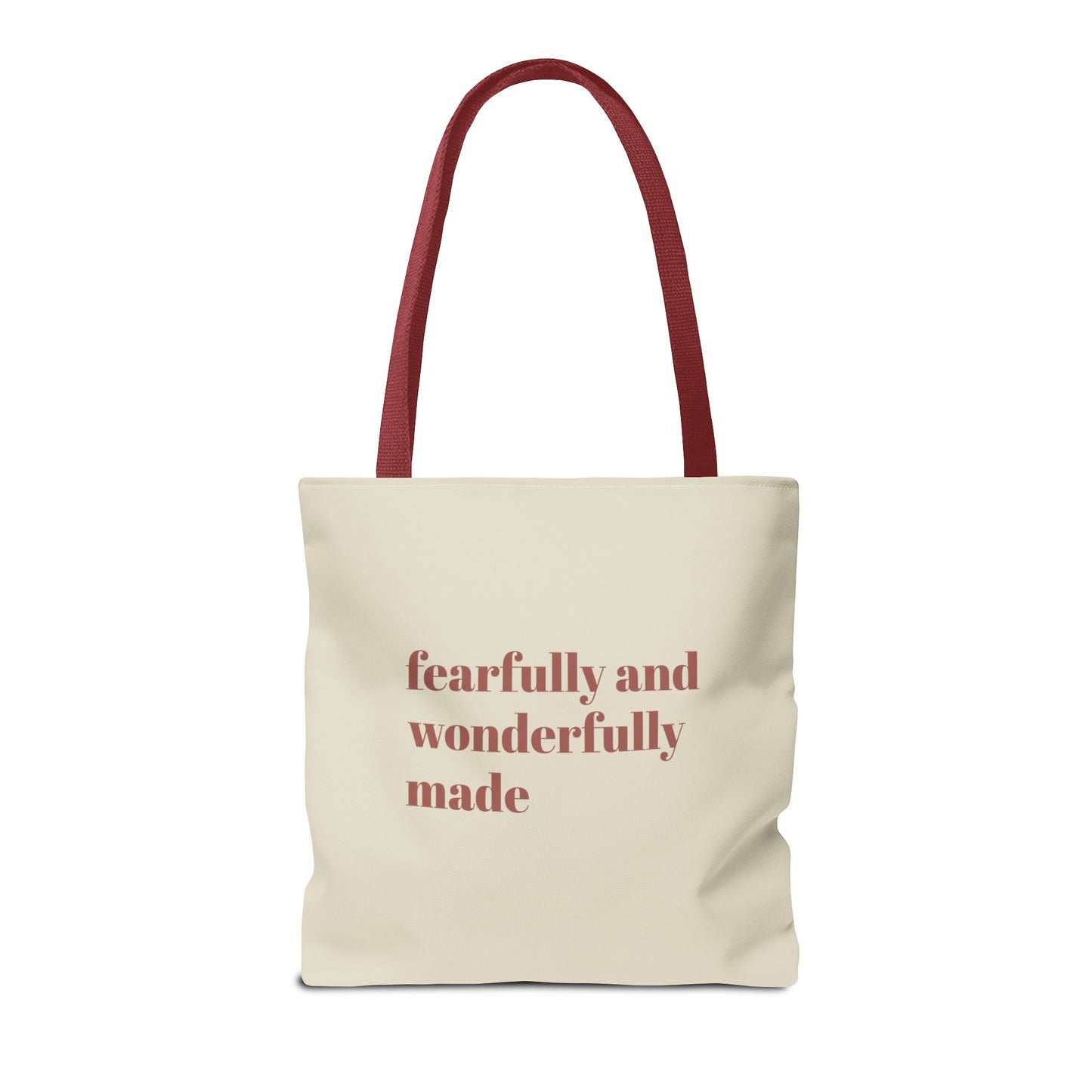 Fearfully and Wonderfully Made Psalm 139 Tote Bag, Inspirational Floral Canvas Bag, Eco-Friendly Shopping Tote, Travel, Motivational Gift