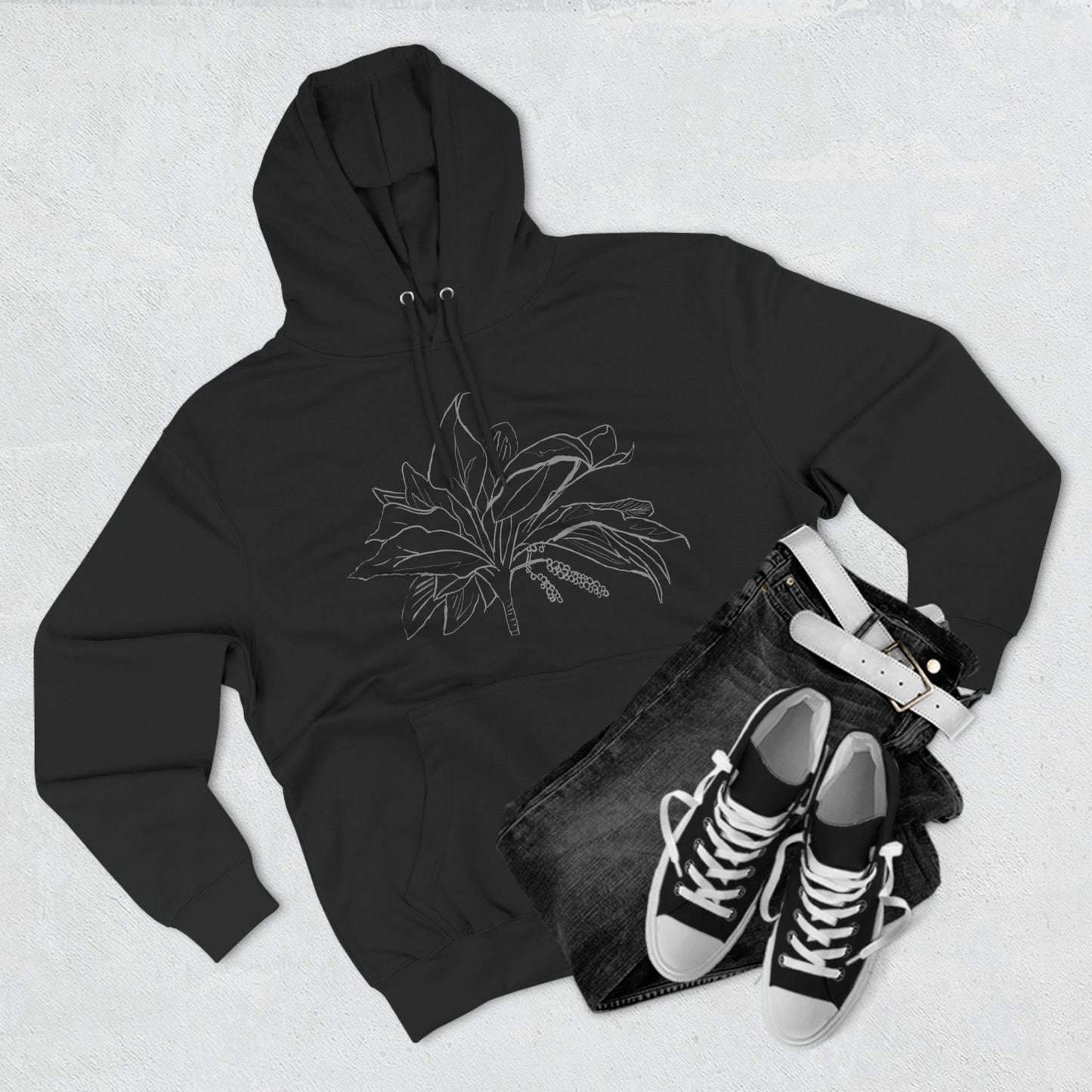 Knit Together In Mothers Womb Premium Heavy Hoodie Psalm 139 Ti Leaf Three Panel Fleece Sweatshirt, Pullover Jumper, Cozy Warm Hooded Top