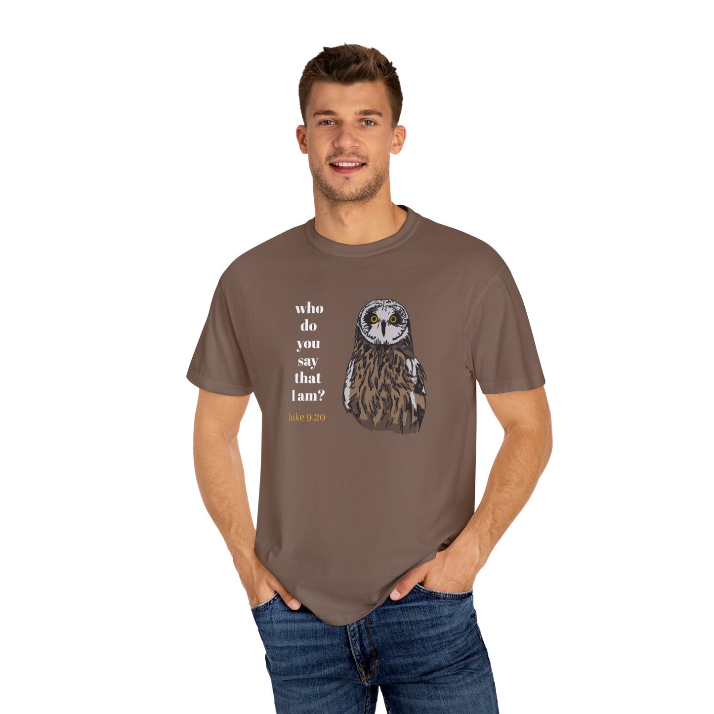 Pueo Who Do You Say That I Am - Owl T-shirt, Hawaiian Barn Owl Bird, Christian Faith Gift, Vintage Style Top, Religious Graphic Apparel