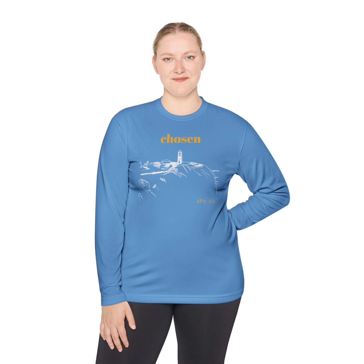 Chosen Lighthouse Longsleeve, Christian Shirt, Light of Faith Unisex Tee, 1 Peter 2:9 Verse Shirt, Comfort Layering Top, Religious Tee