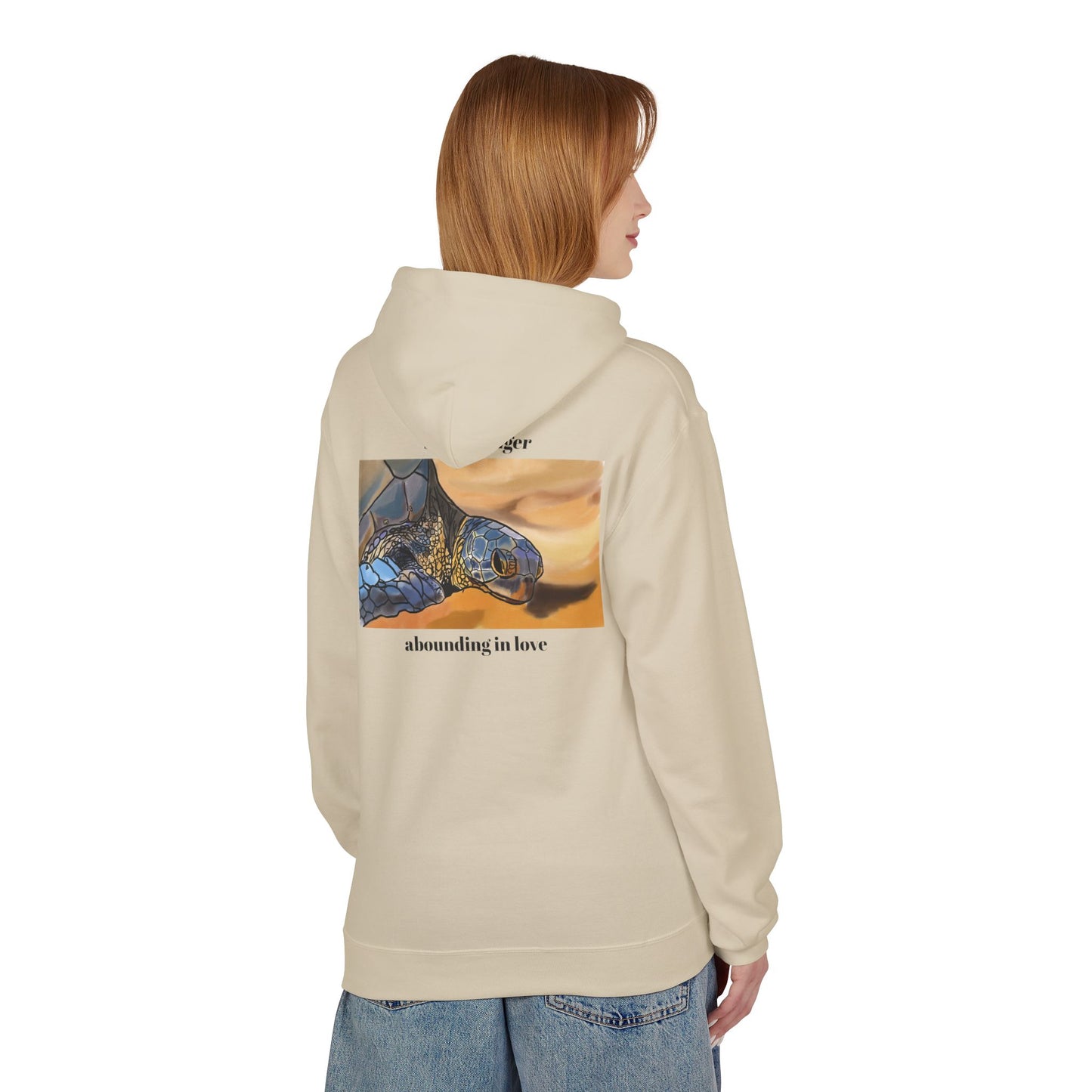 Abounding in Love Turtle Hoodie, Honu, Slow to Anger Unisex Sweatshirt Christian Religious Bible Verse Tee, Inspirational Jumper, Gift