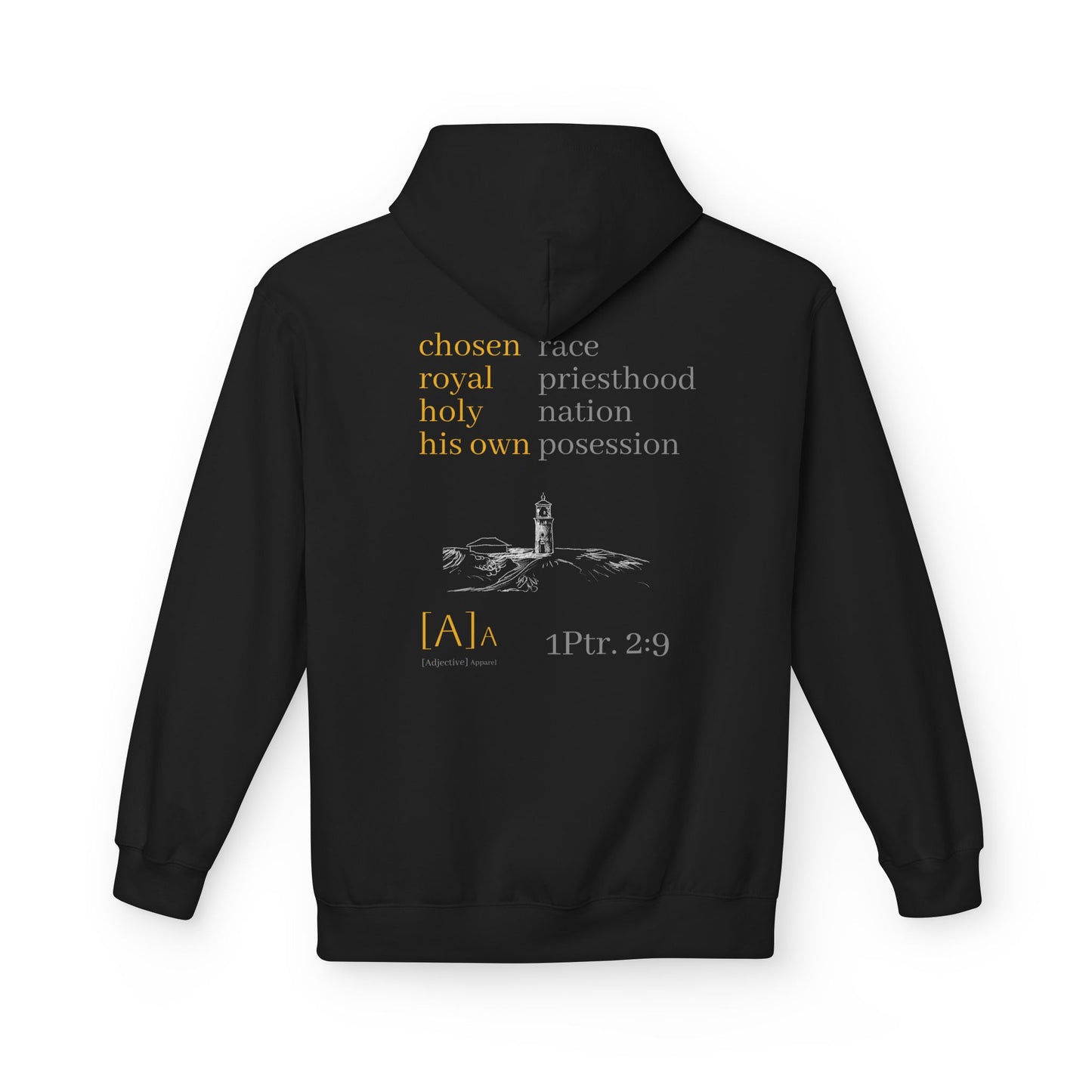 Chosen Hoodie - Lighthouse Christian Unisex Kauai Scripture Fleece, 1 Peter 2:9 Design, Sweatshirt, Gift for Men, Women, Religious Clothing