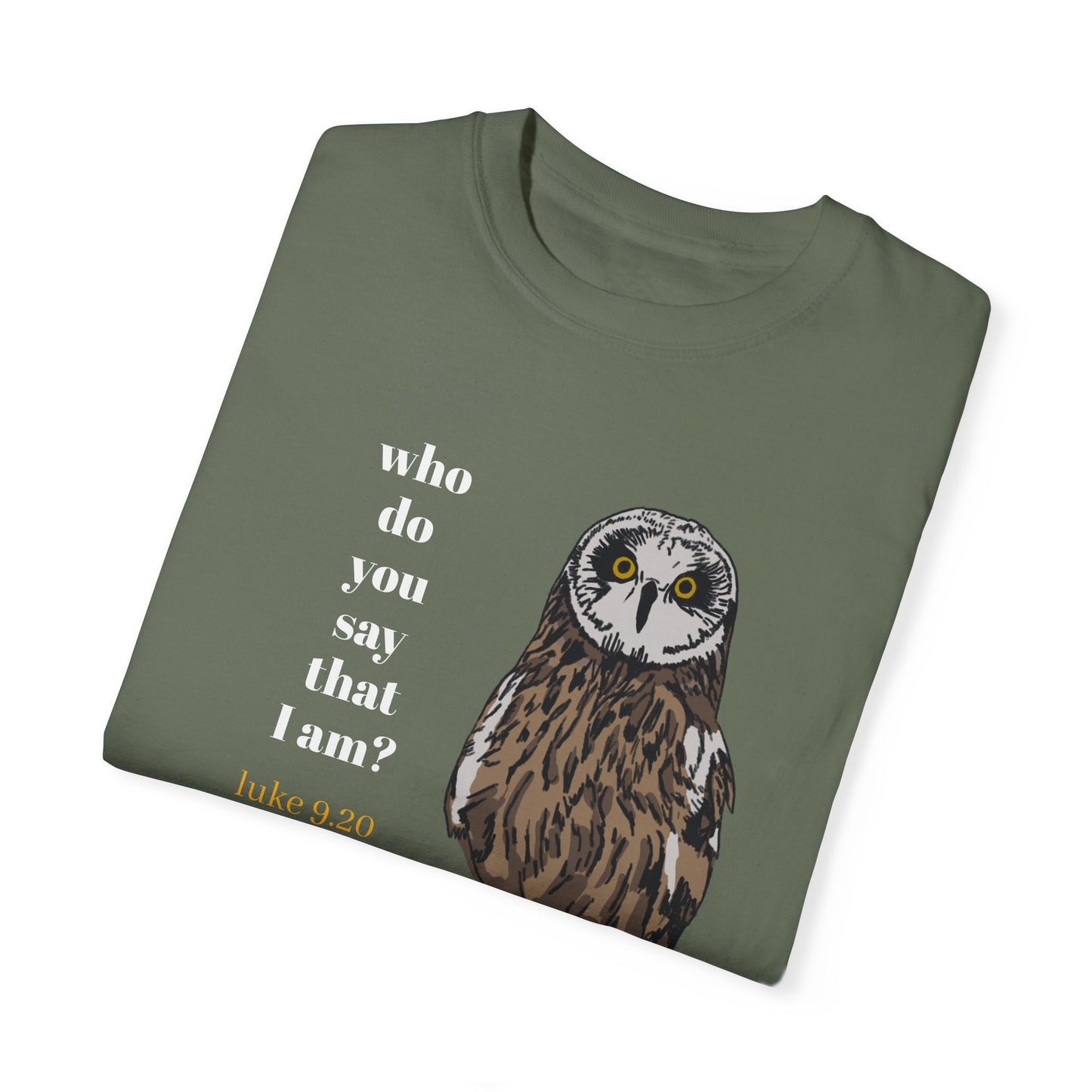 Pueo Who Do You Say That I Am - Owl T-shirt, Hawaiian Barn Owl Bird, Christian Faith Gift, Vintage Style Top, Religious Graphic Apparel