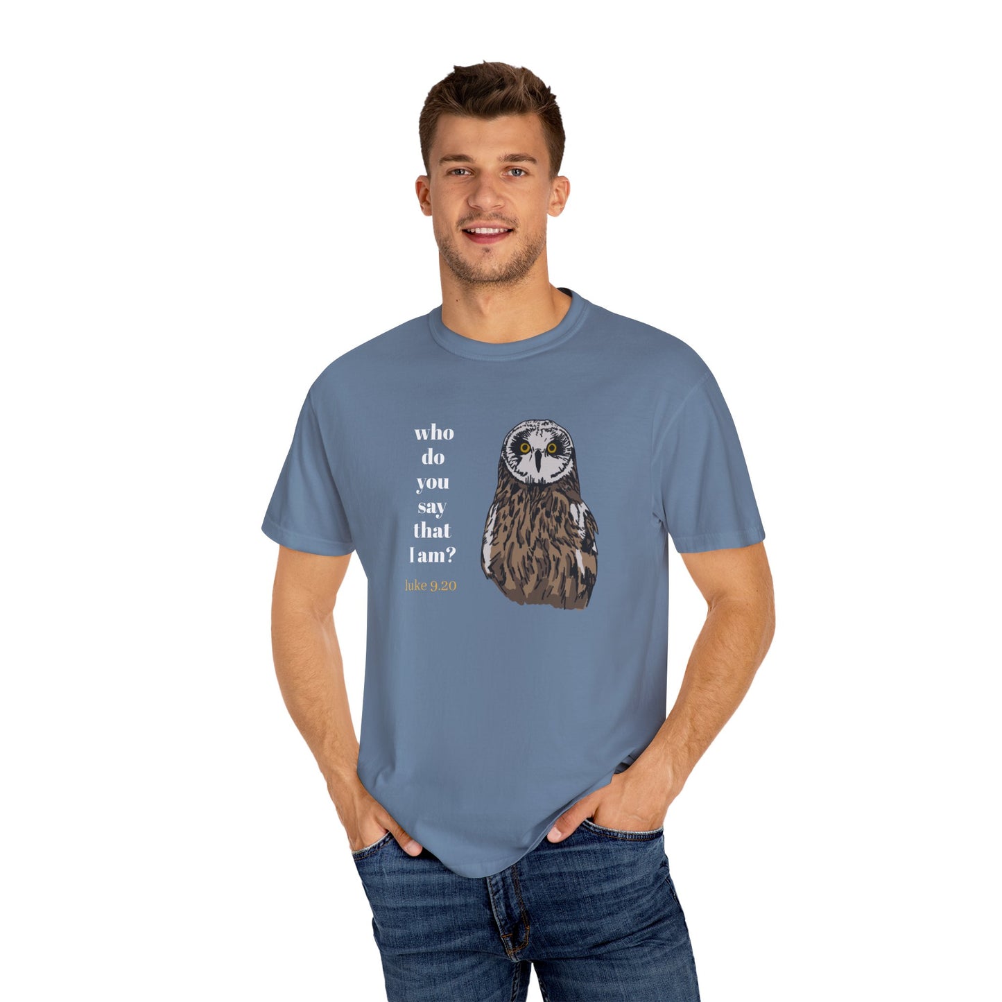 Pueo Who Do You Say That I Am - Owl T-shirt, Hawaiian Barn Owl Bird, Christian Faith Gift, Vintage Style Top, Religious Graphic Apparel