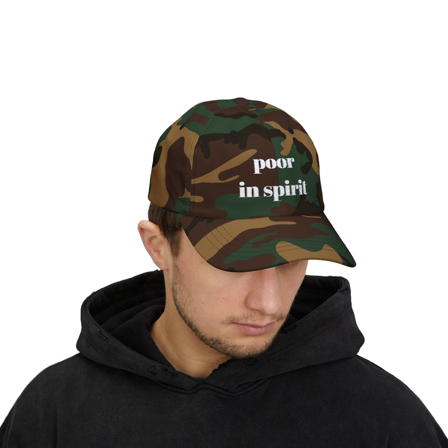 Poor in Spirit Classic Cap, Casual Hat, Unisex Gift, Relaxed Fit Summer Cap, Everyday Wear