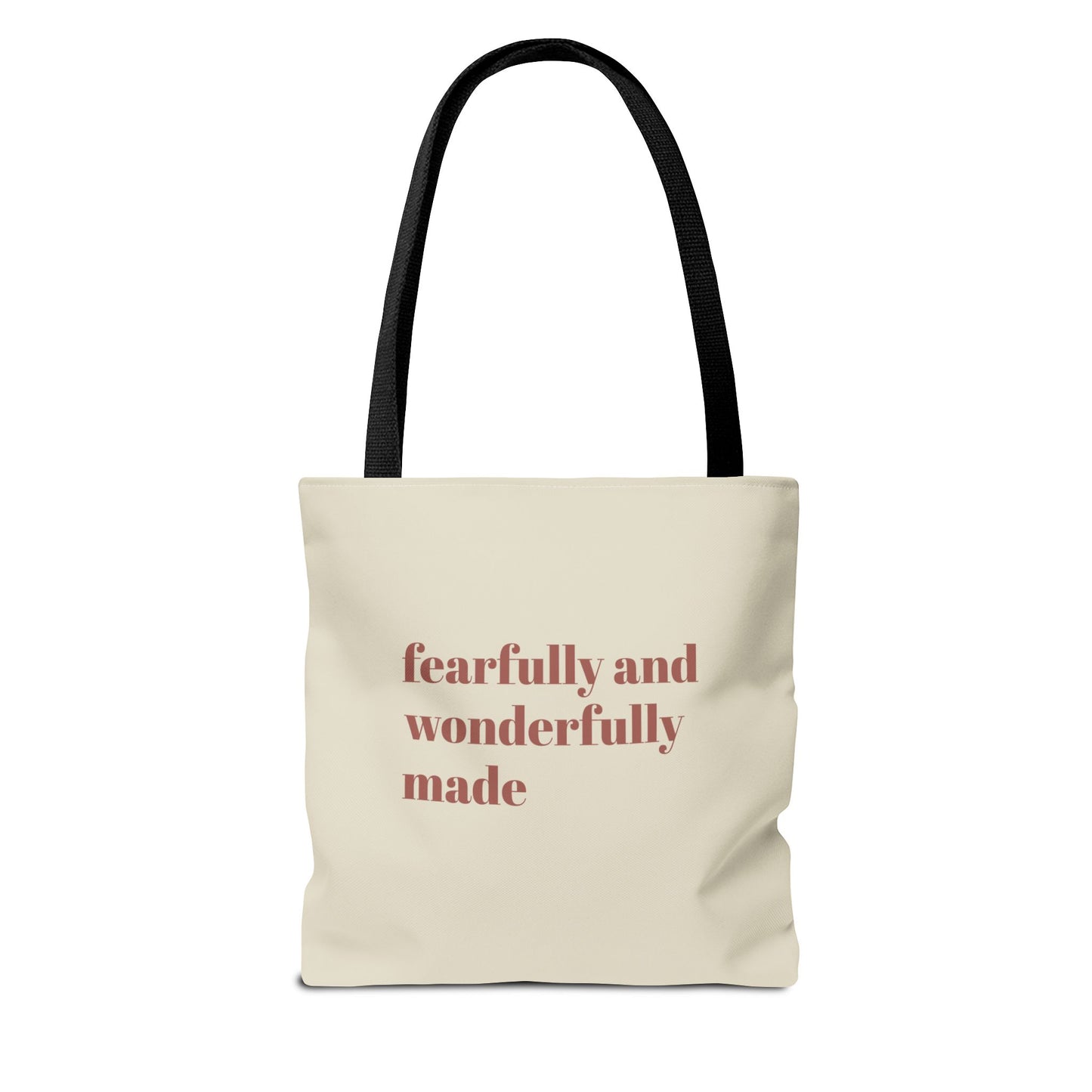 Fearfully and Wonderfully Made Psalm 139 Tote Bag, Inspirational Floral Canvas Bag, Eco-Friendly Shopping Tote, Travel, Motivational Gift