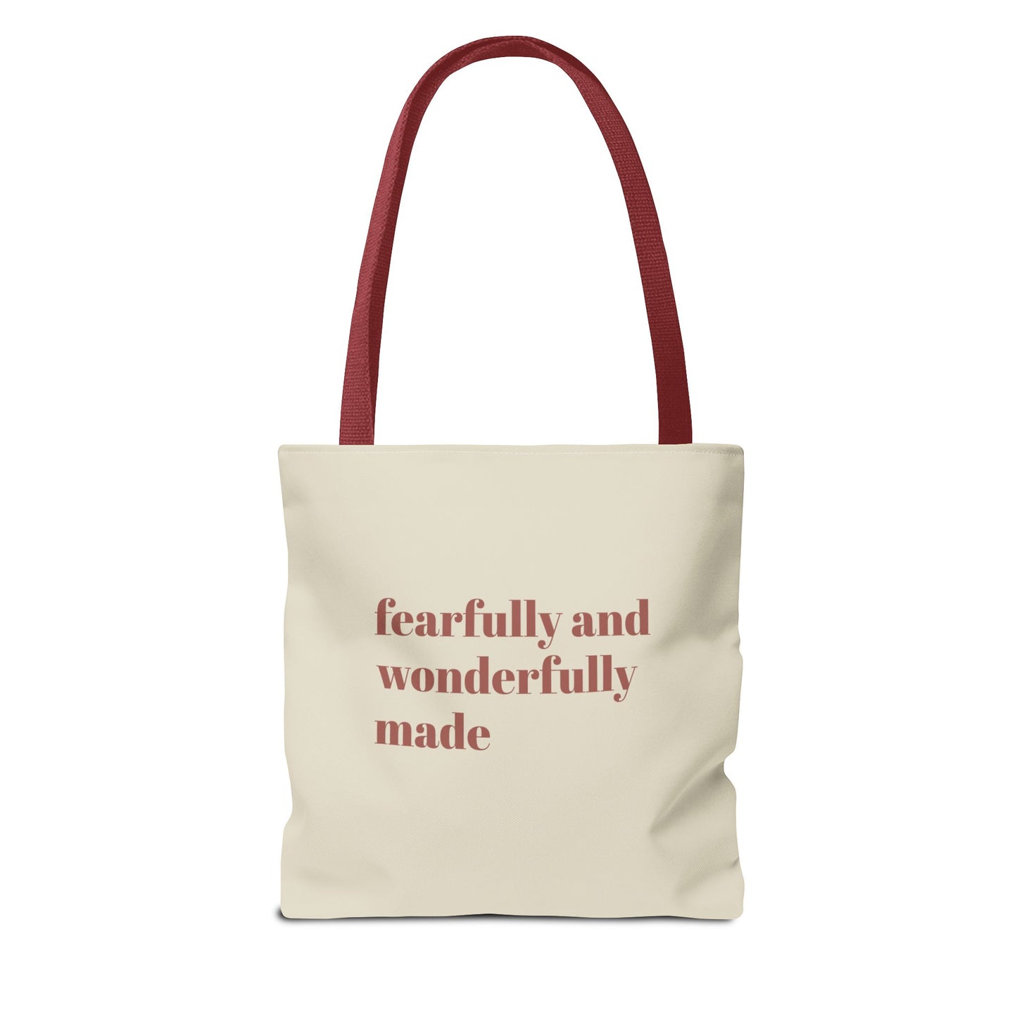 Fearfully and Wonderfully Made Psalm 139 Tote Bag, Inspirational Floral Canvas Bag, Eco-Friendly Shopping Tote, Travel, Motivational Gift
