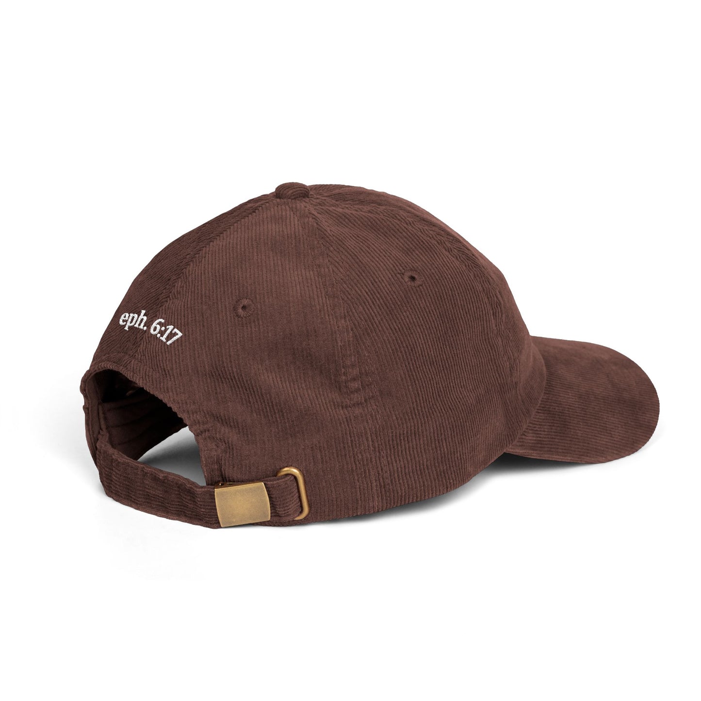 Saved By Grace Corduroy Cap — Embroidered Christian Baseball Hat (Eph. 6:17)