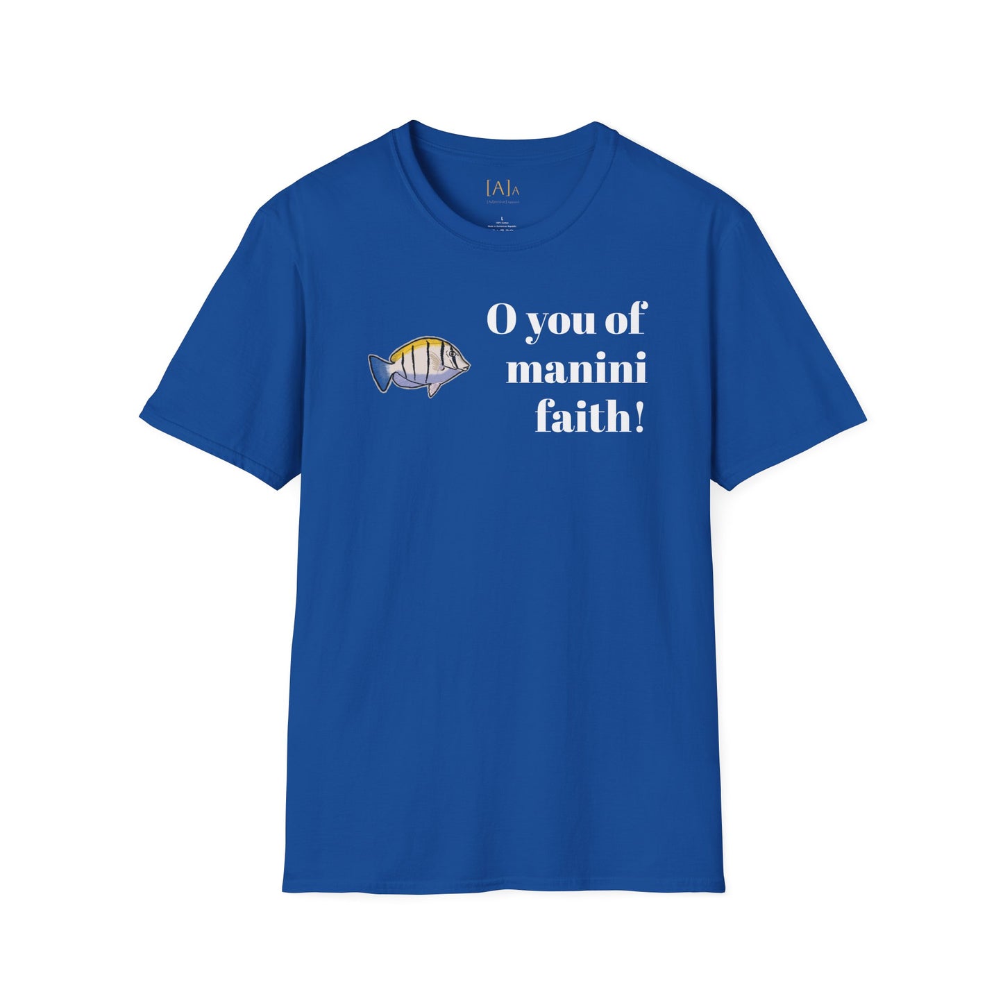 Manini Faith T-Shirt - Jesus Hawaii Fish Ocean-Inspired Unisex Softstyle, Inspirational Gift for Beach Lovers, Summer Vibes