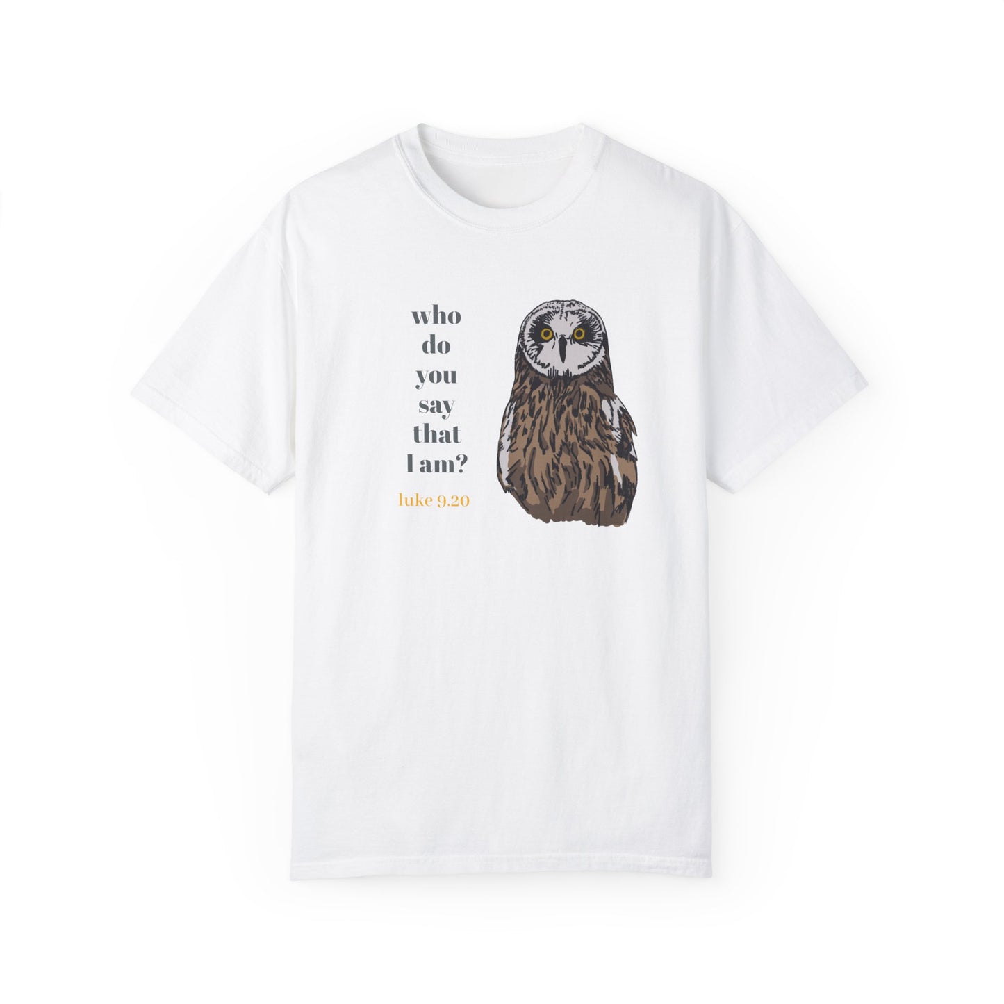 Pueo Who Do You Say That I Am - Owl T-shirt, Hawaiian Barn Owl Bird, Christian Faith Gift, Vintage Style Top, Religious Graphic Apparel