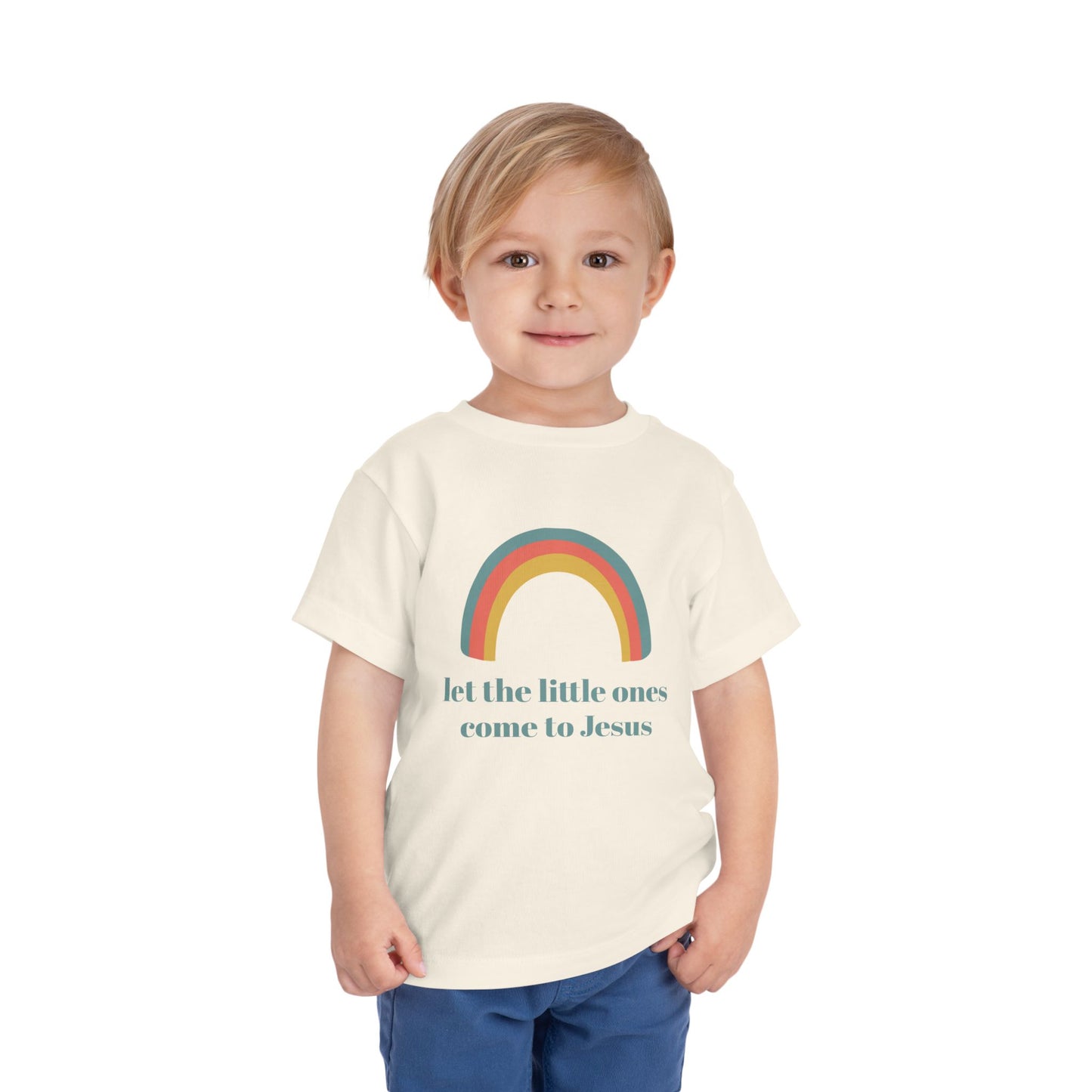 Rainbow Toddler Tee, Let the Little Ones Come To Jesus, Religious Kids Shirt, Colorful Faithful Children Top, Subtle Pastel Baby, Muted