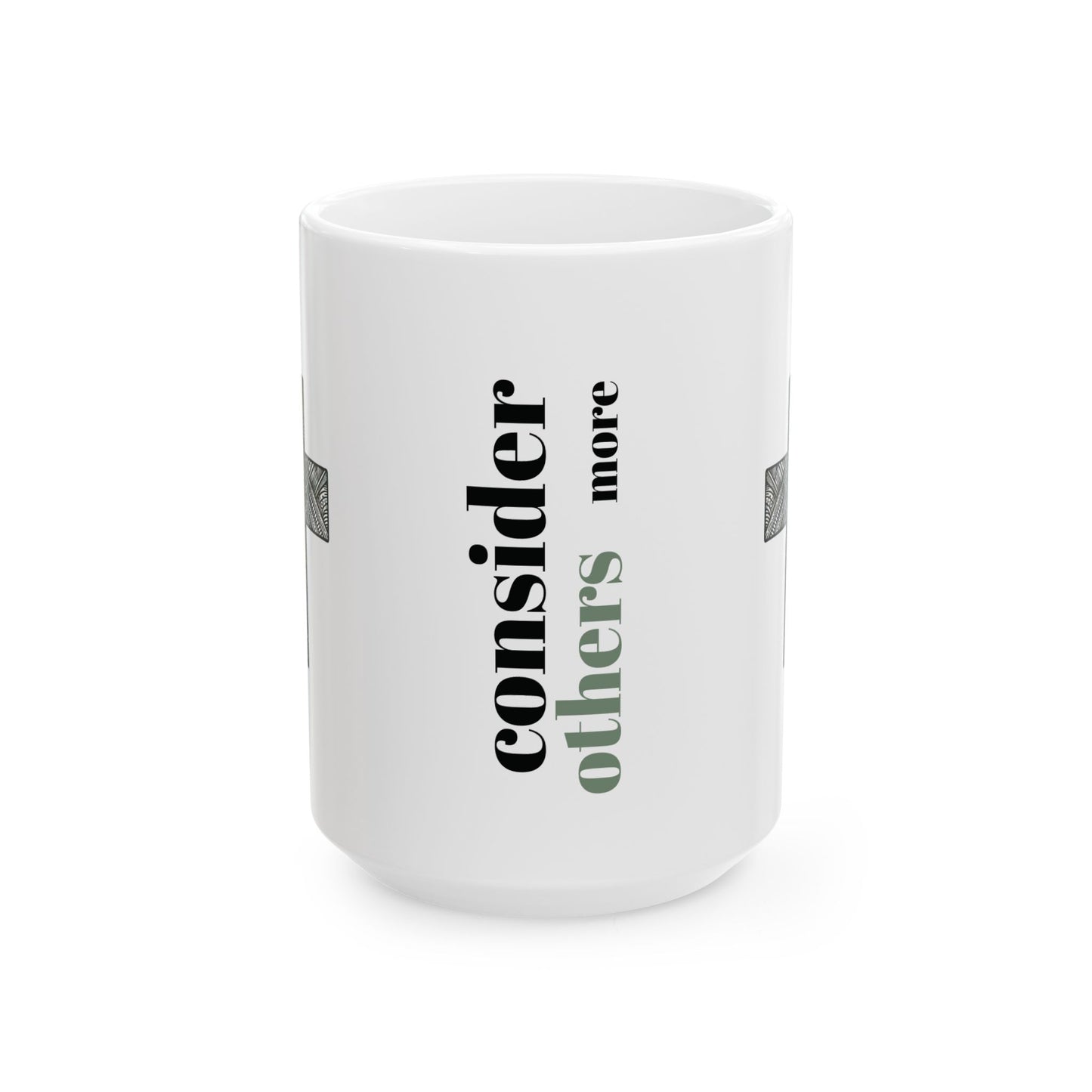 Cross Philippians 2:3 Christian Ceramic Mug, Minimalistic, Consider Others More, Bible Verse Coffee Cup, Religious Tea Mug, Inspirational