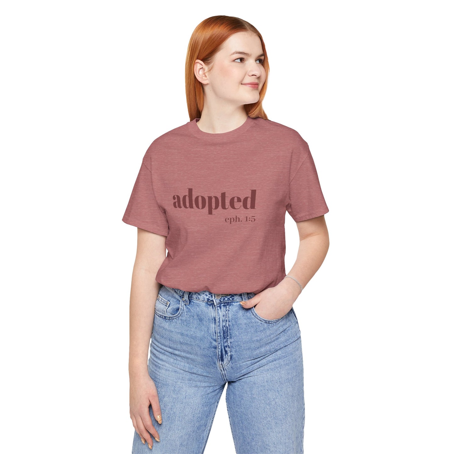 Bible Verse Tee - 'Adopted' Unisex Jersey Short Sleeve Shirt