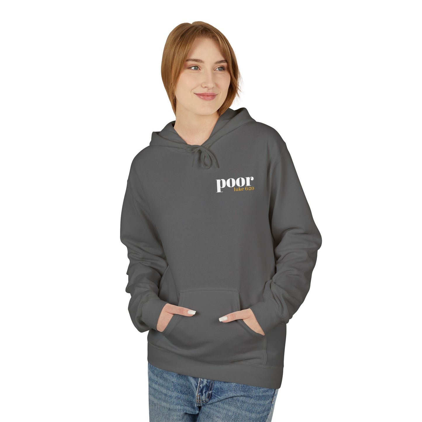 Poor Hoodie Jesus Sermon on the Mount Minimalist Unisex Hoodie, Religious Soft Fleece Sweatshirt, Christian Graphic Pullover, Religious