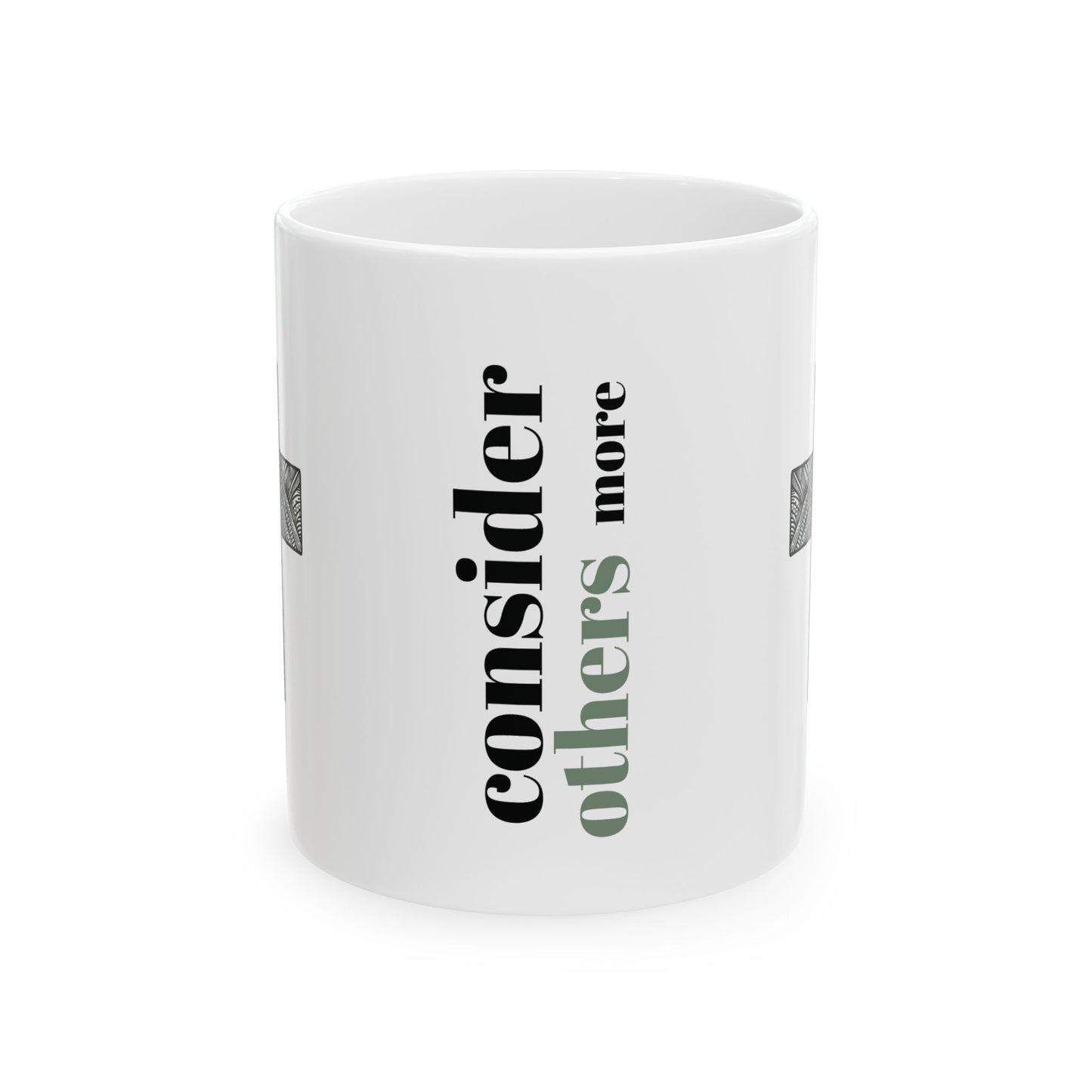 Cross Philippians 2:3 Christian Ceramic Mug, Minimalistic, Consider Others More, Bible Verse Coffee Cup, Religious Tea Mug, Inspirational