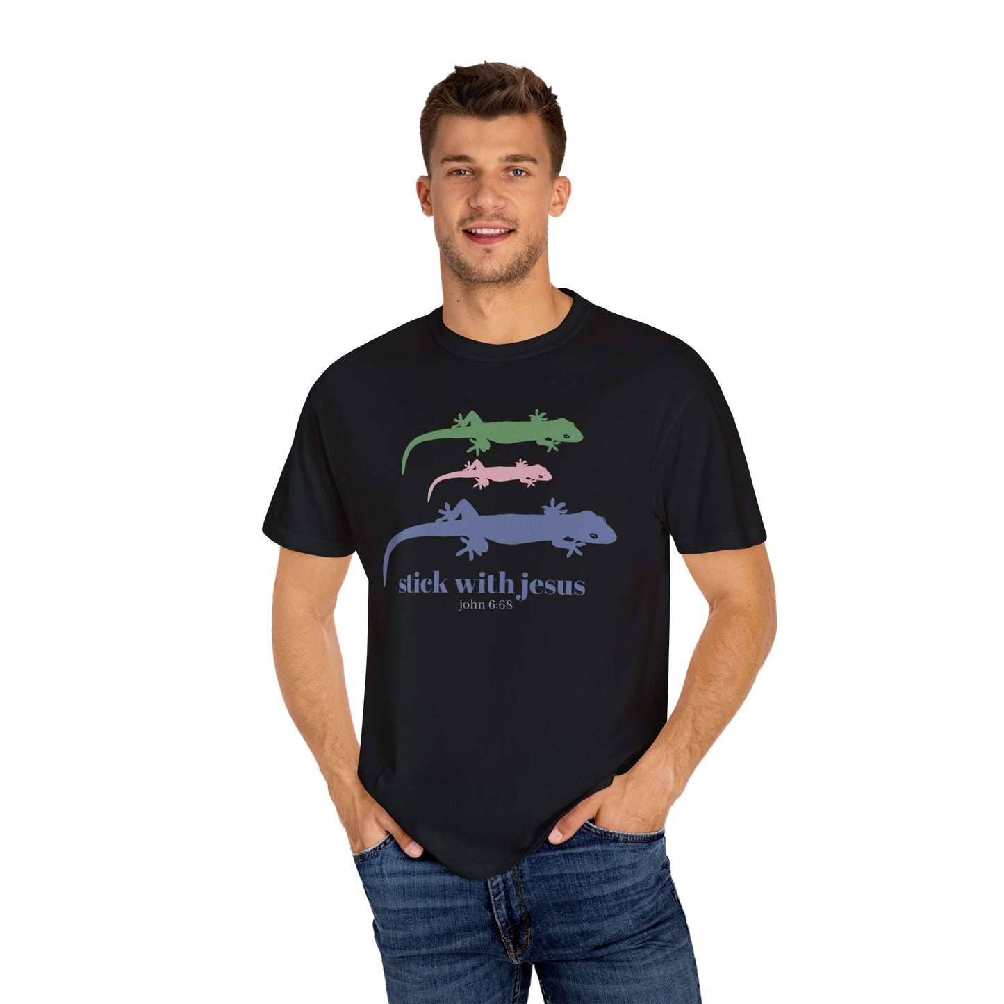 Gecko T-shirt Stick With Jesus