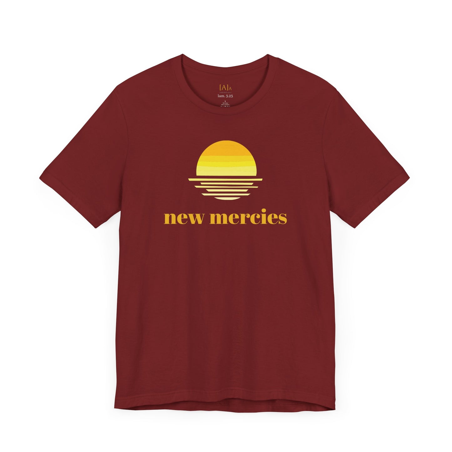 New Mercies Shirt Every Morning Lamentations 3 22 retro minimalist t-shirt, Christian faith tee, scripture verse graphic top, trendy Bible