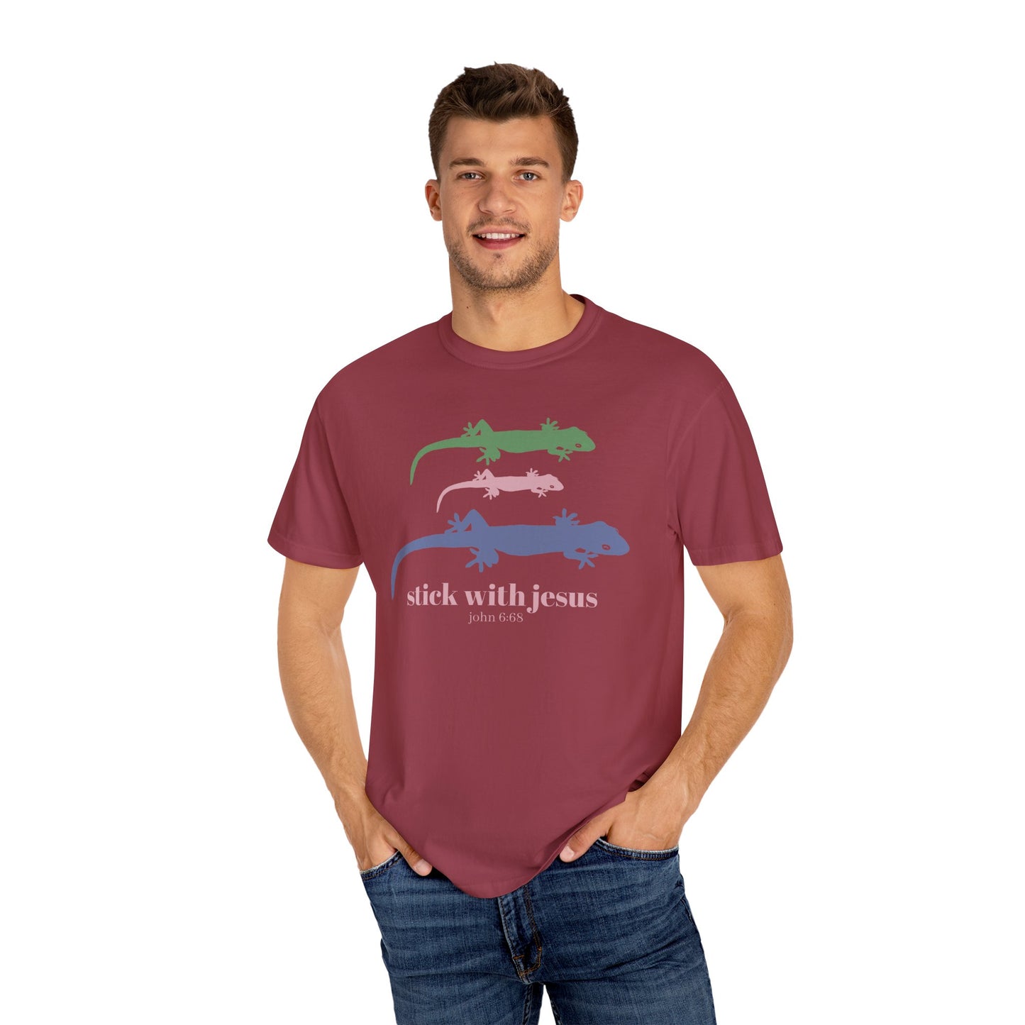 Gecko T-shirt Stick With Jesus