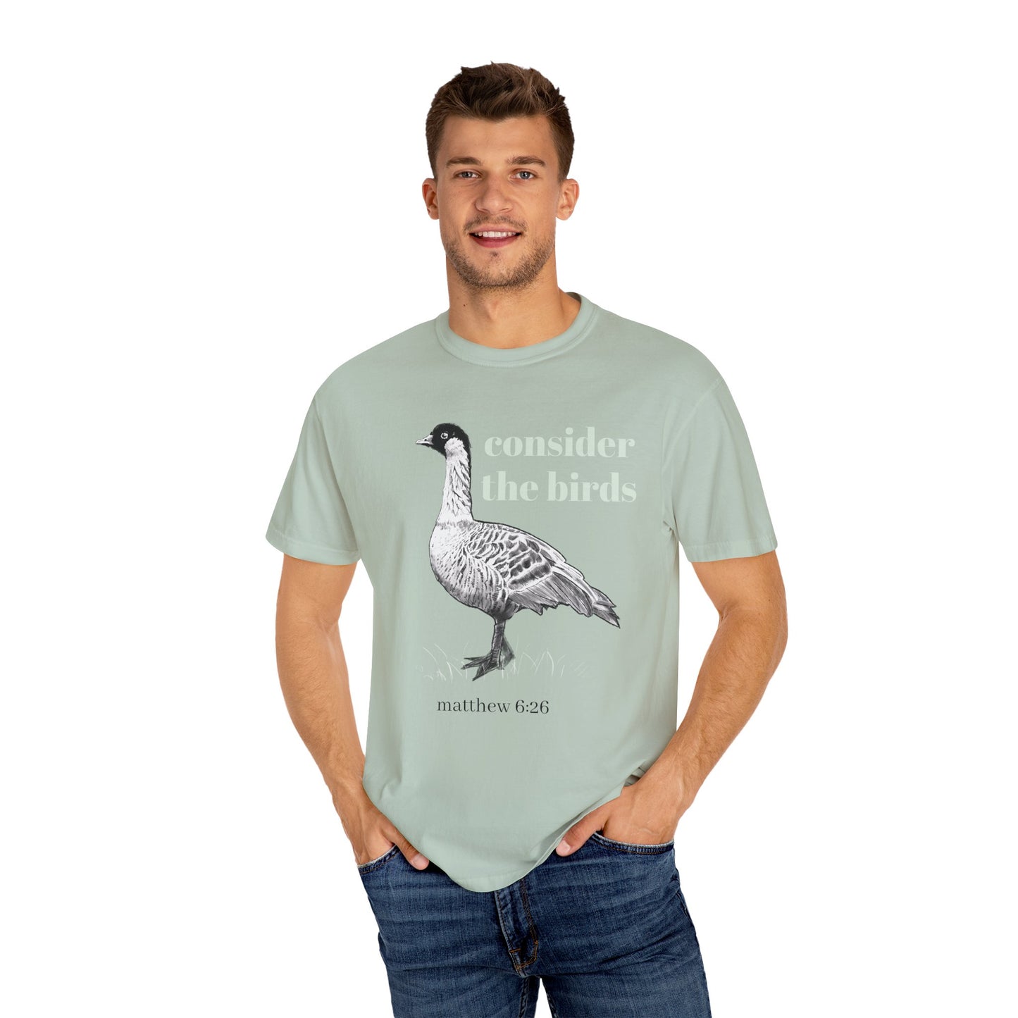 Consider the Birds T-shirt - Nene Hawaiian Goose Bird Sermon on the Mount Matthew 6 Unisex
