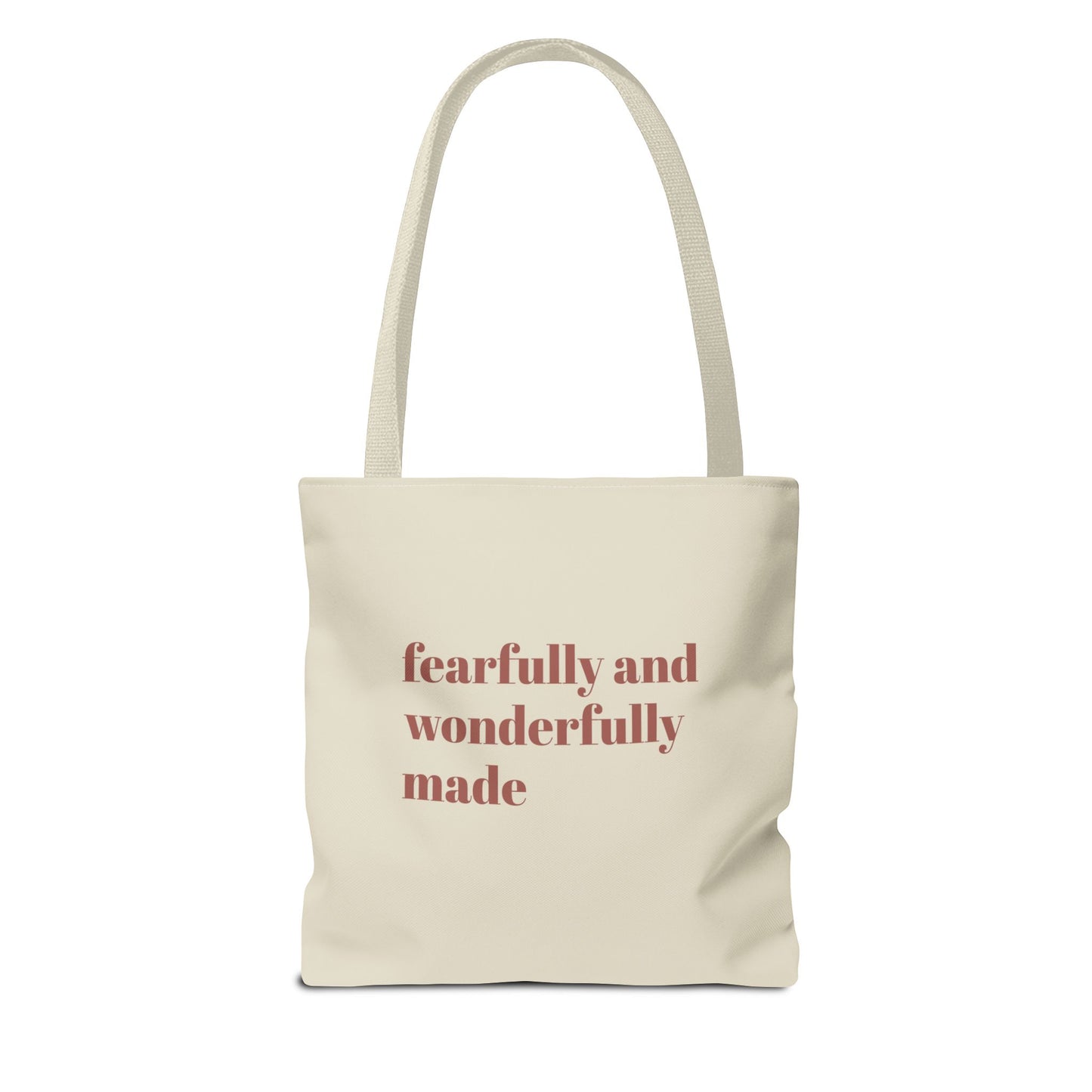 Fearfully and Wonderfully Made Psalm 139 Tote Bag, Inspirational Floral Canvas Bag, Eco-Friendly Shopping Tote, Travel, Motivational Gift