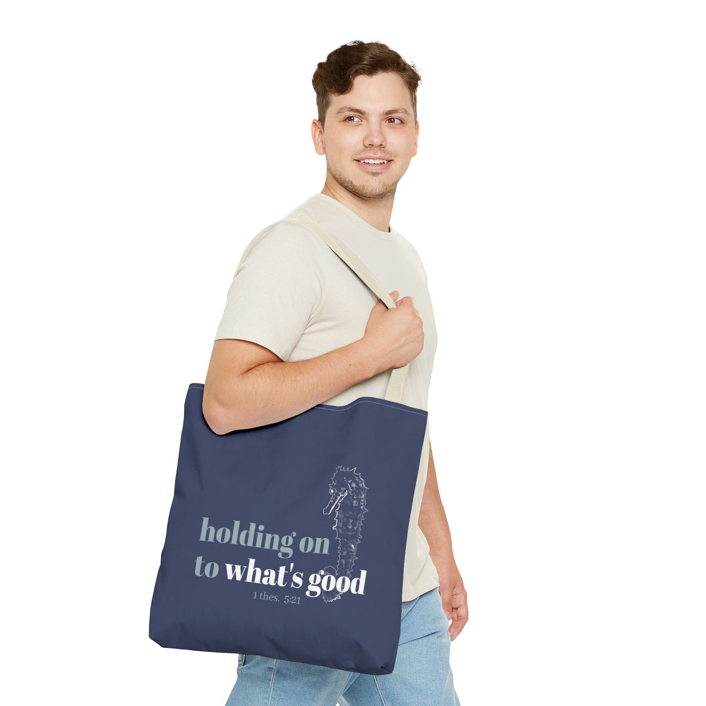 Seahorse Tote Bag - Christian Scripture Bible Verse Bag