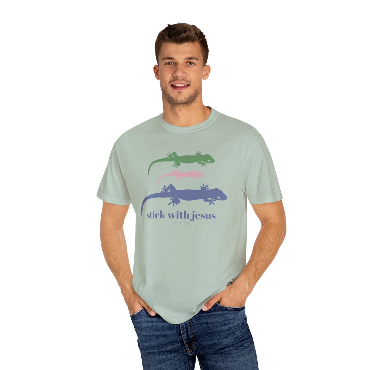 Gecko T-shirt Stick With Jesus