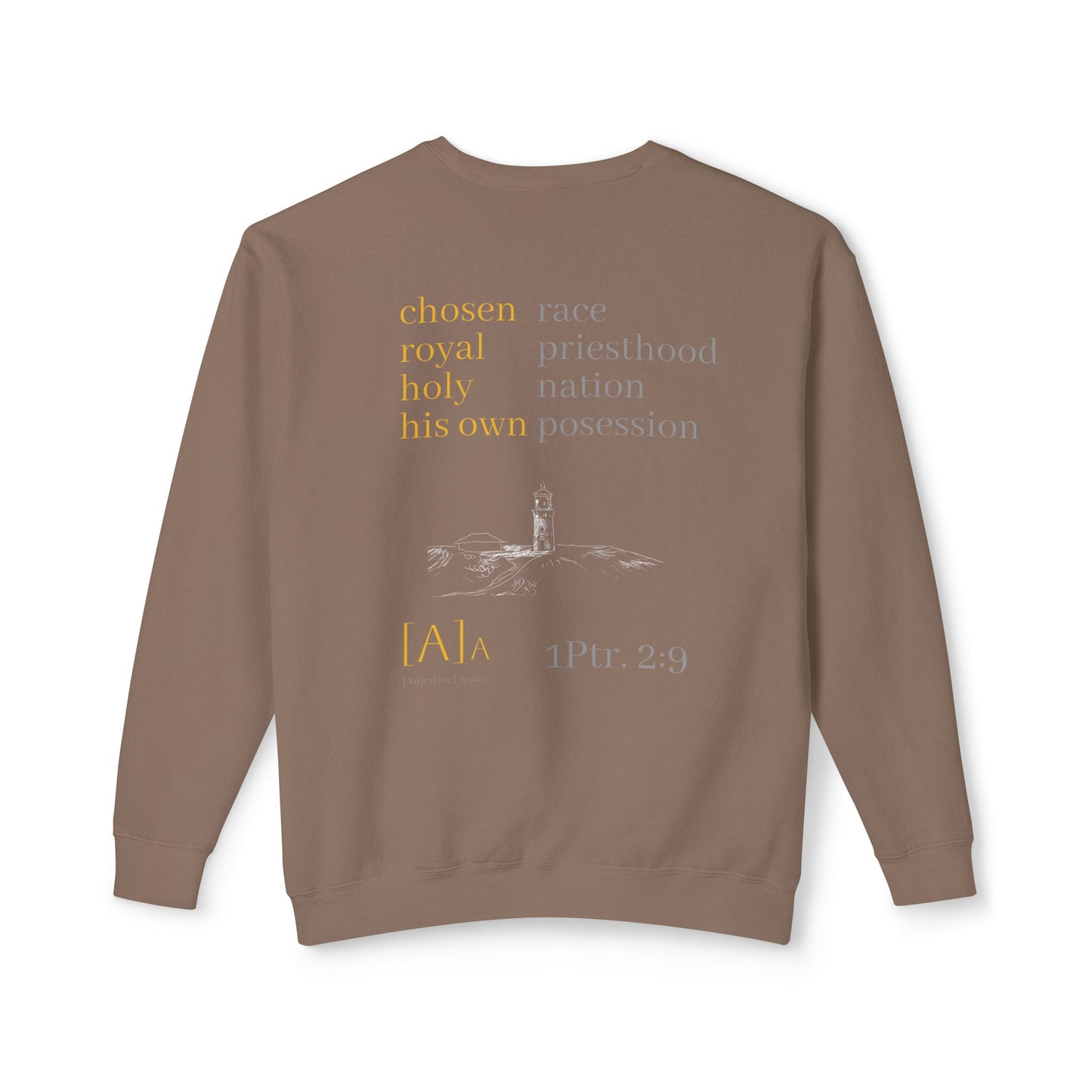 Lighthouse Christian Sweatshirt, Comfort Colors 1466, Unisex Crewneck, 1 Peter 2:9, Kauai Scripture, Lightweight, Cozy Jumper, Religious