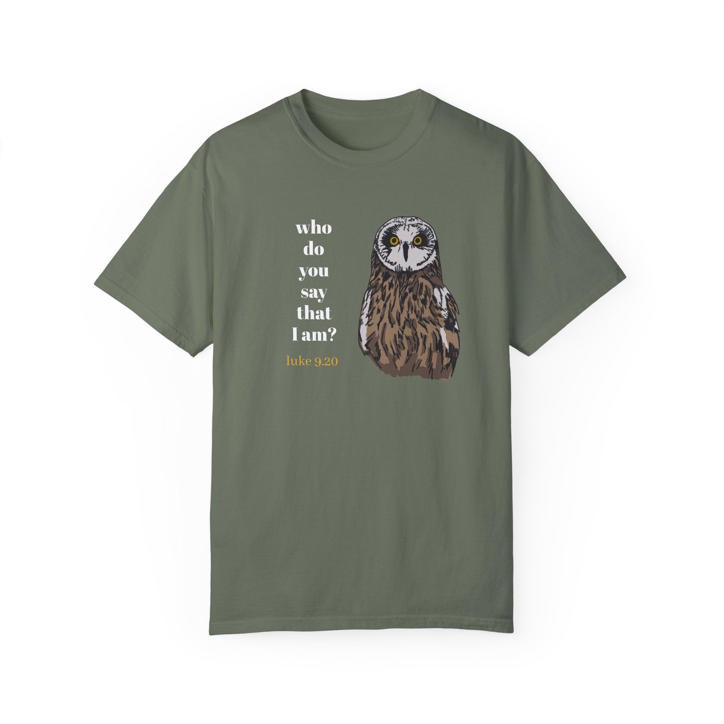 Pueo Who Do You Say That I Am - Owl T-shirt, Hawaiian Barn Owl Bird, Christian Faith Gift, Vintage Style Top, Religious Graphic Apparel