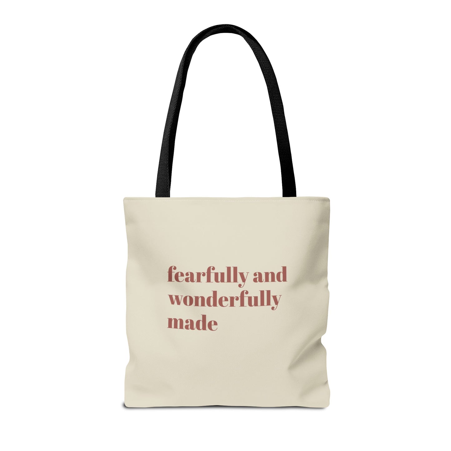 Fearfully and Wonderfully Made Psalm 139 Tote Bag, Inspirational Floral Canvas Bag, Eco-Friendly Shopping Tote, Travel, Motivational Gift