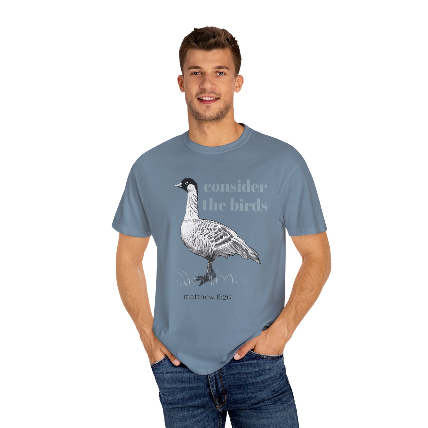 Consider the Birds T-shirt - Nene Hawaiian Goose Bird Sermon on the Mount Matthew 6 Unisex