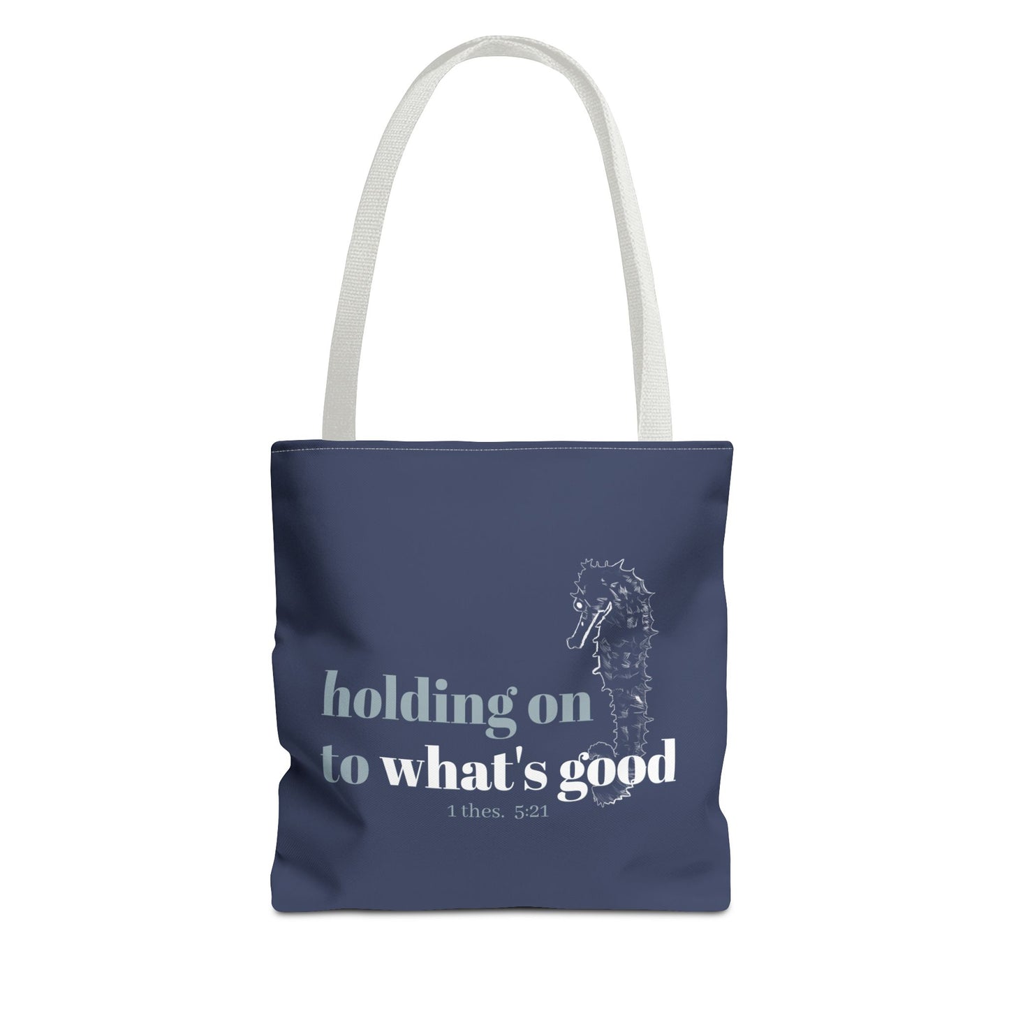 Seahorse Tote Bag - Christian Scripture Bible Verse Bag