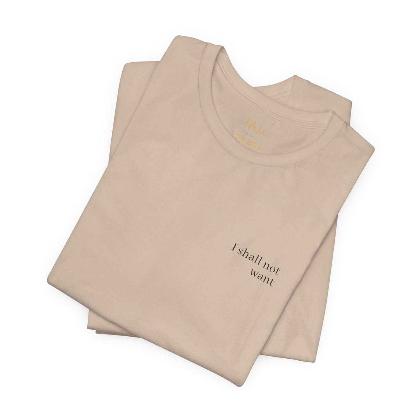 Minimalist Inspirational Tee - I Shall Not Want, I Have Everything I Need, Psalm 23:1 Motivational Shirt, Self-Love Gift, Everyday Style