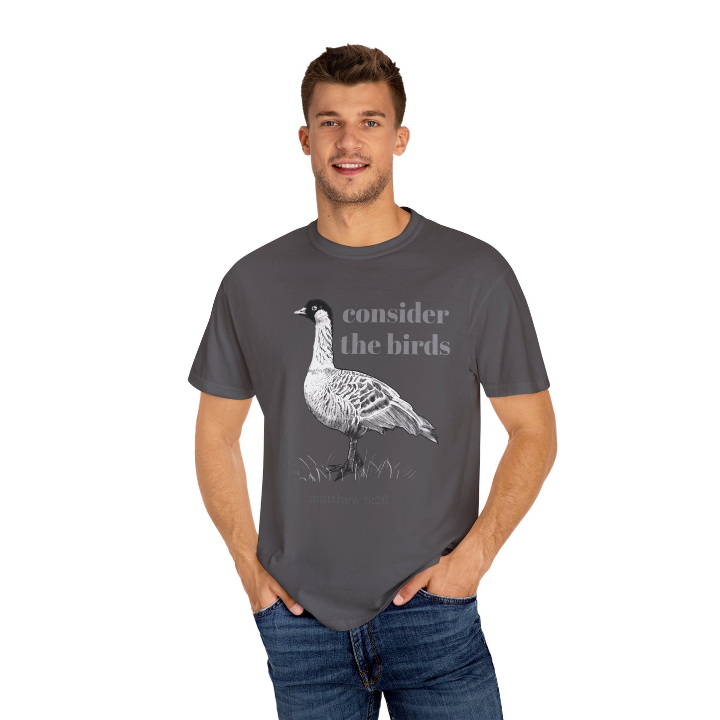 Consider the Birds T-shirt - Nene Hawaiian Goose Bird Sermon on the Mount Matthew 6 Unisex