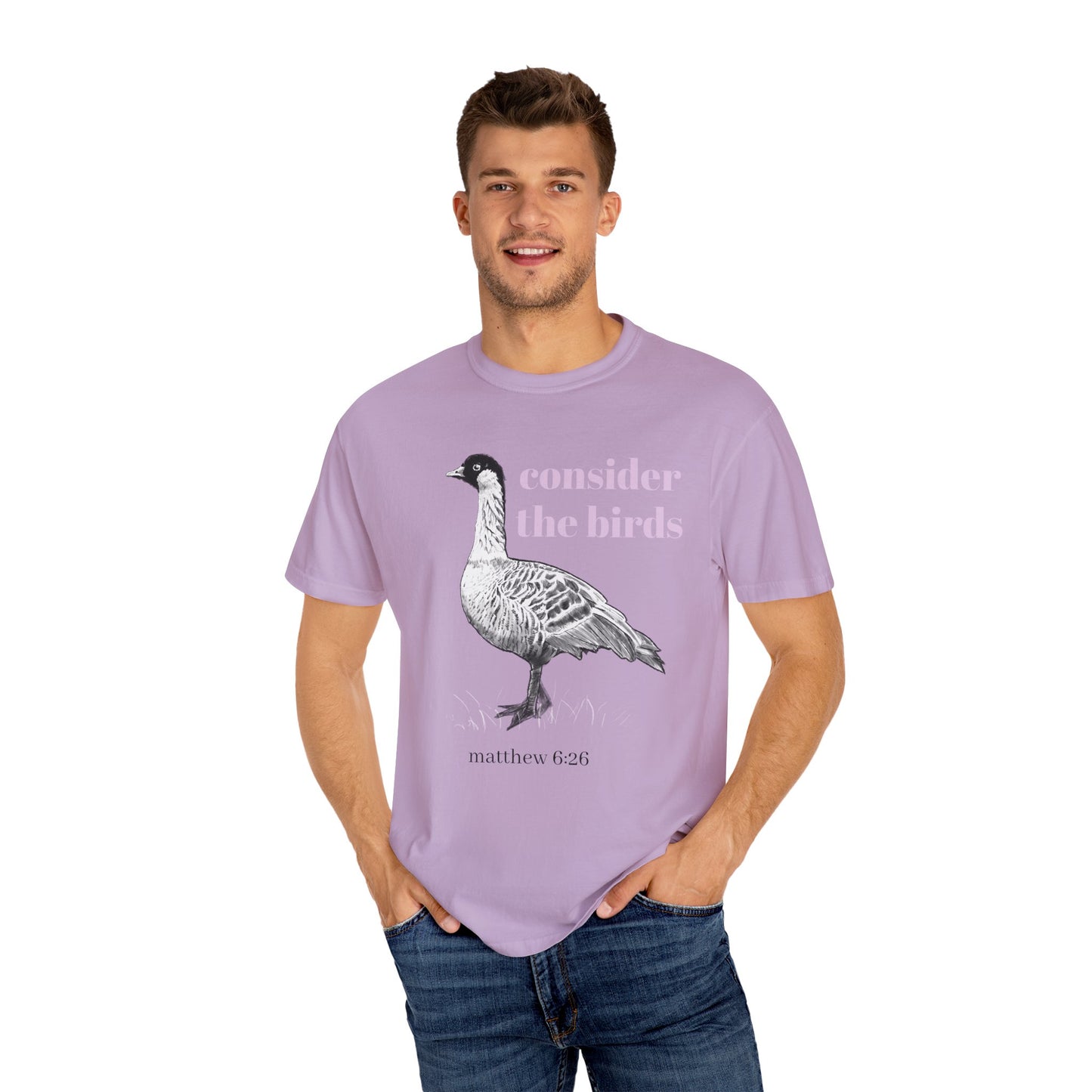 Consider the Birds T-shirt - Nene Hawaiian Goose Bird Sermon on the Mount Matthew 6 Unisex