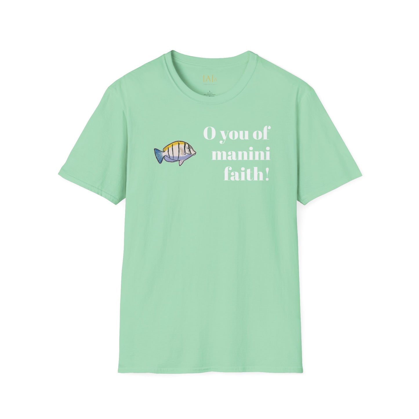 Manini Faith T-Shirt - Jesus Hawaii Fish Ocean-Inspired Unisex Softstyle, Inspirational Gift for Beach Lovers, Summer Vibes