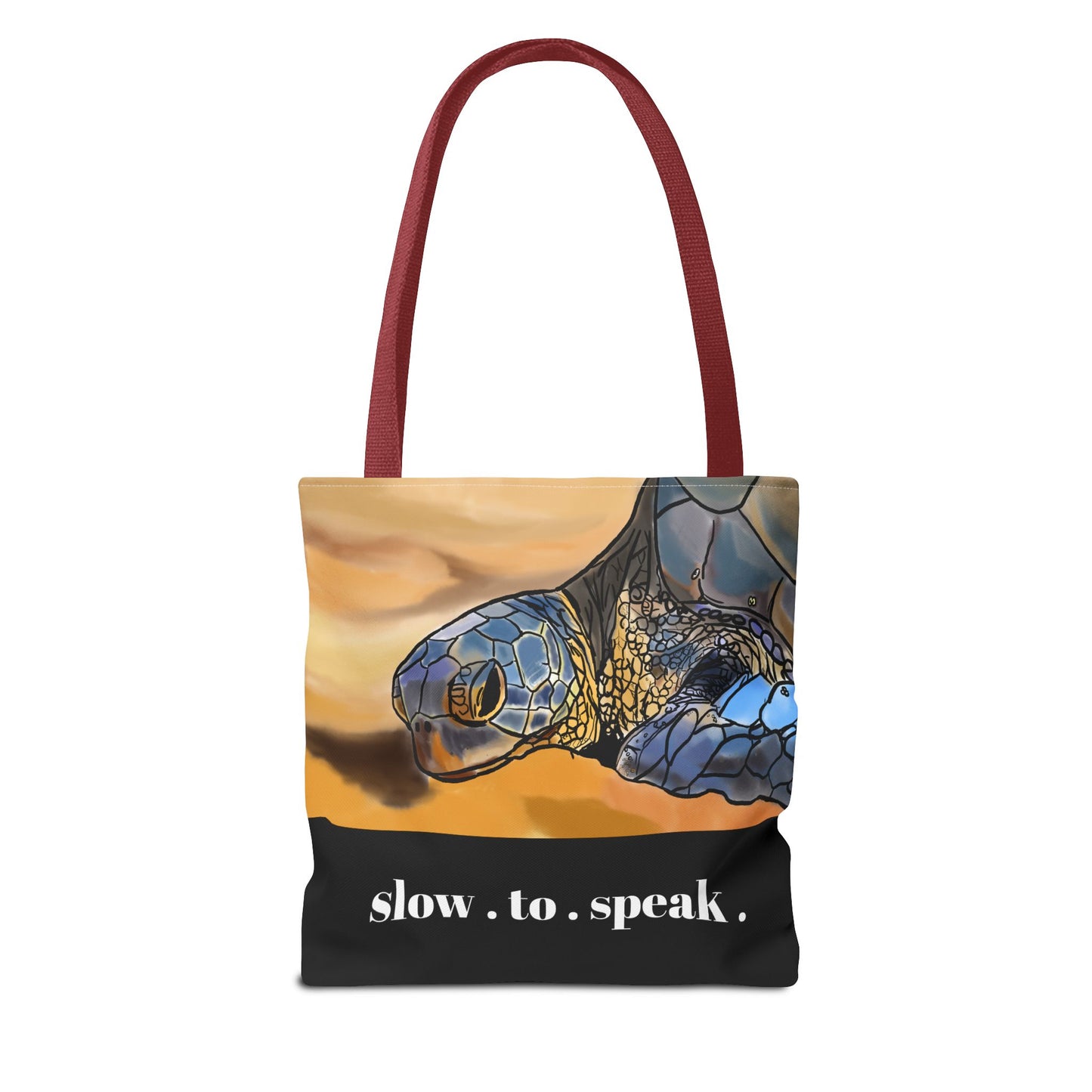 Slow to Anger Tote Bag, Inspirational Eco-Friendly Shopping Bag, Sea Turtle Design, Gift for Nature Lovers, Sustainable Fashion
