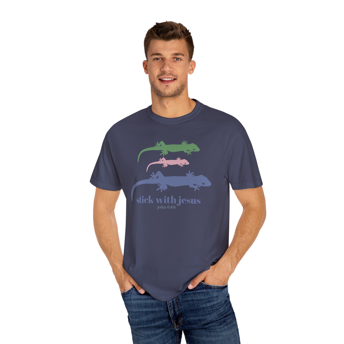 Gecko T-shirt Stick With Jesus