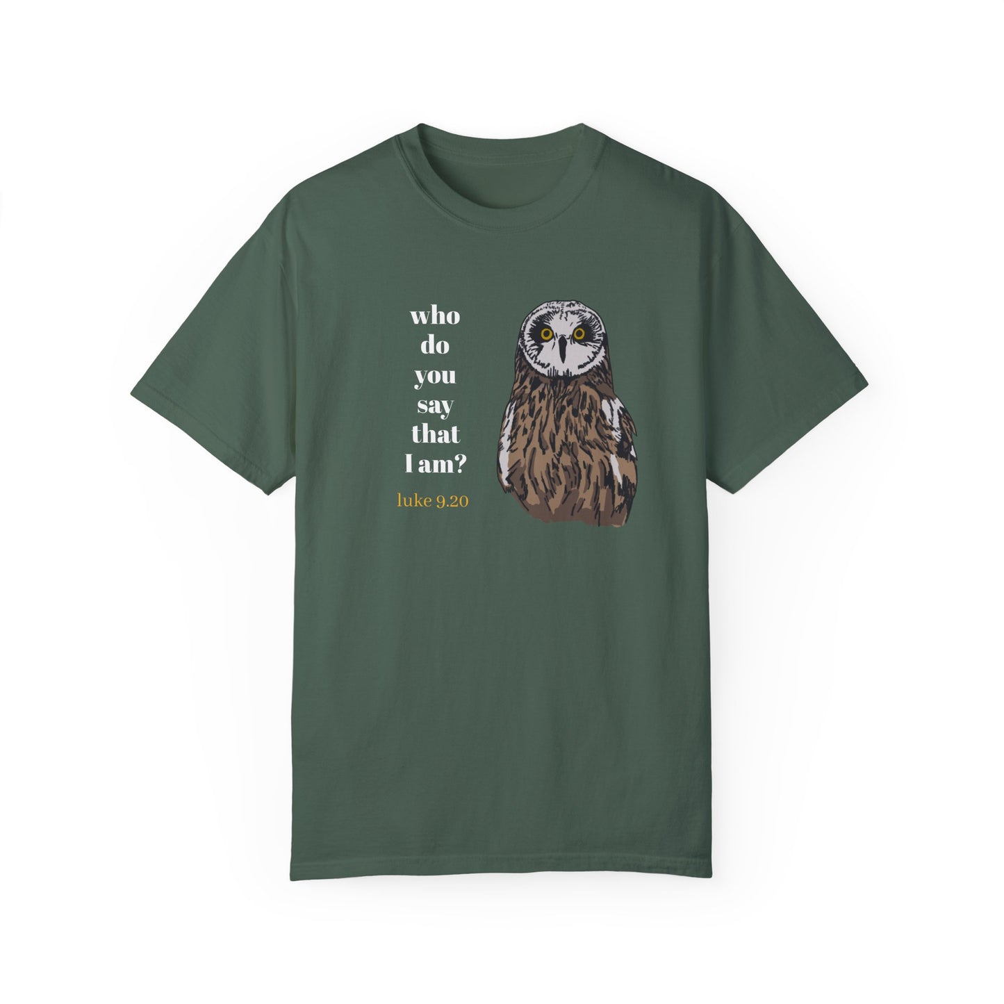 Pueo Who Do You Say That I Am - Owl T-shirt, Hawaiian Barn Owl Bird, Christian Faith Gift, Vintage Style Top, Religious Graphic Apparel